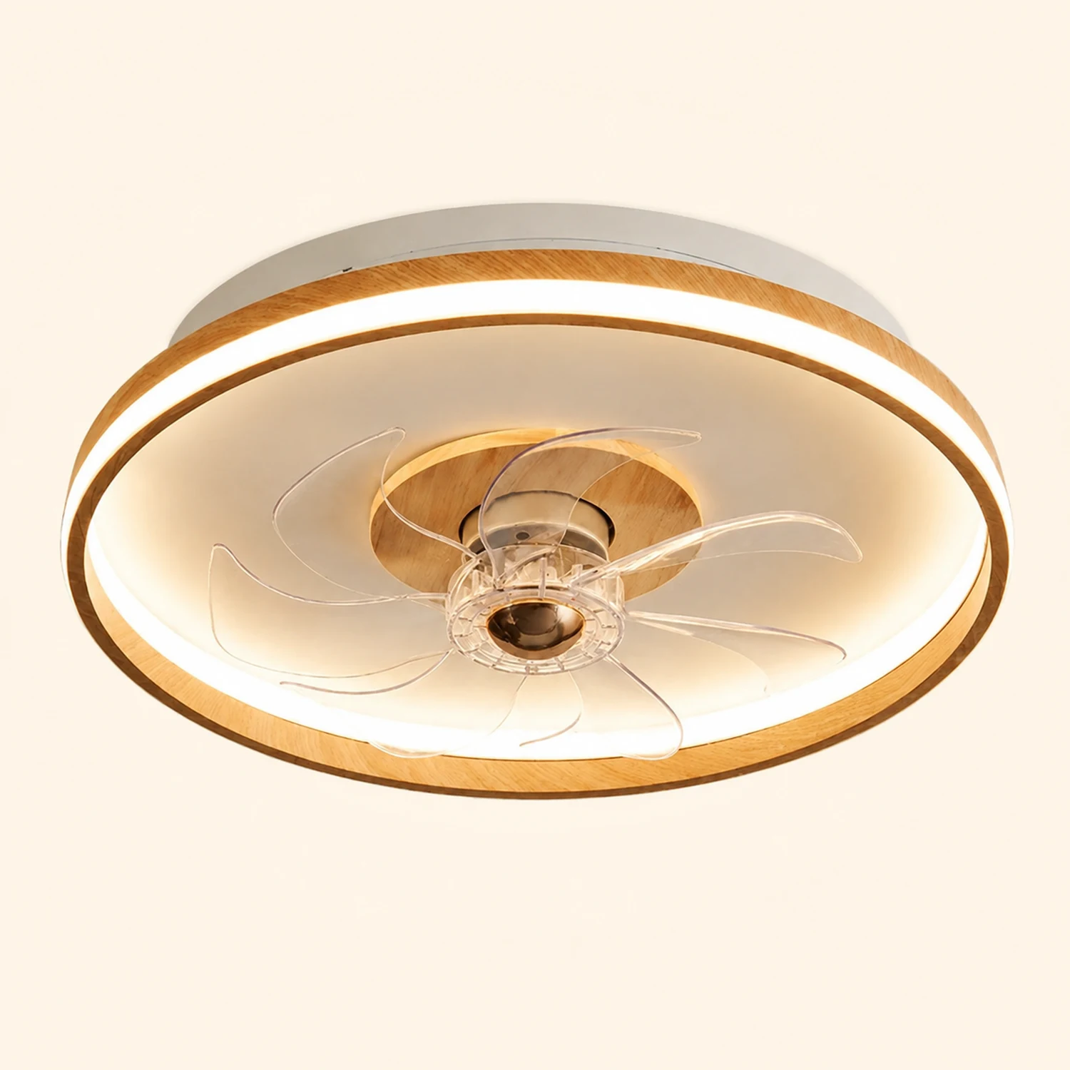 Ozawa Deckenventilator mit Beleuchtung Doppel-Licht, 2 Farben/Stile, ∅50CM - Lumpaz