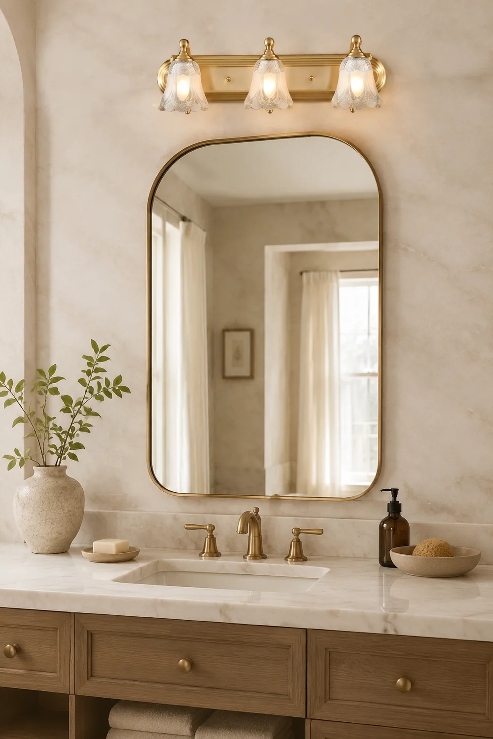 Félicie Spiegel Front Bell Shade Vanity Wandleuchte - Lumpaz