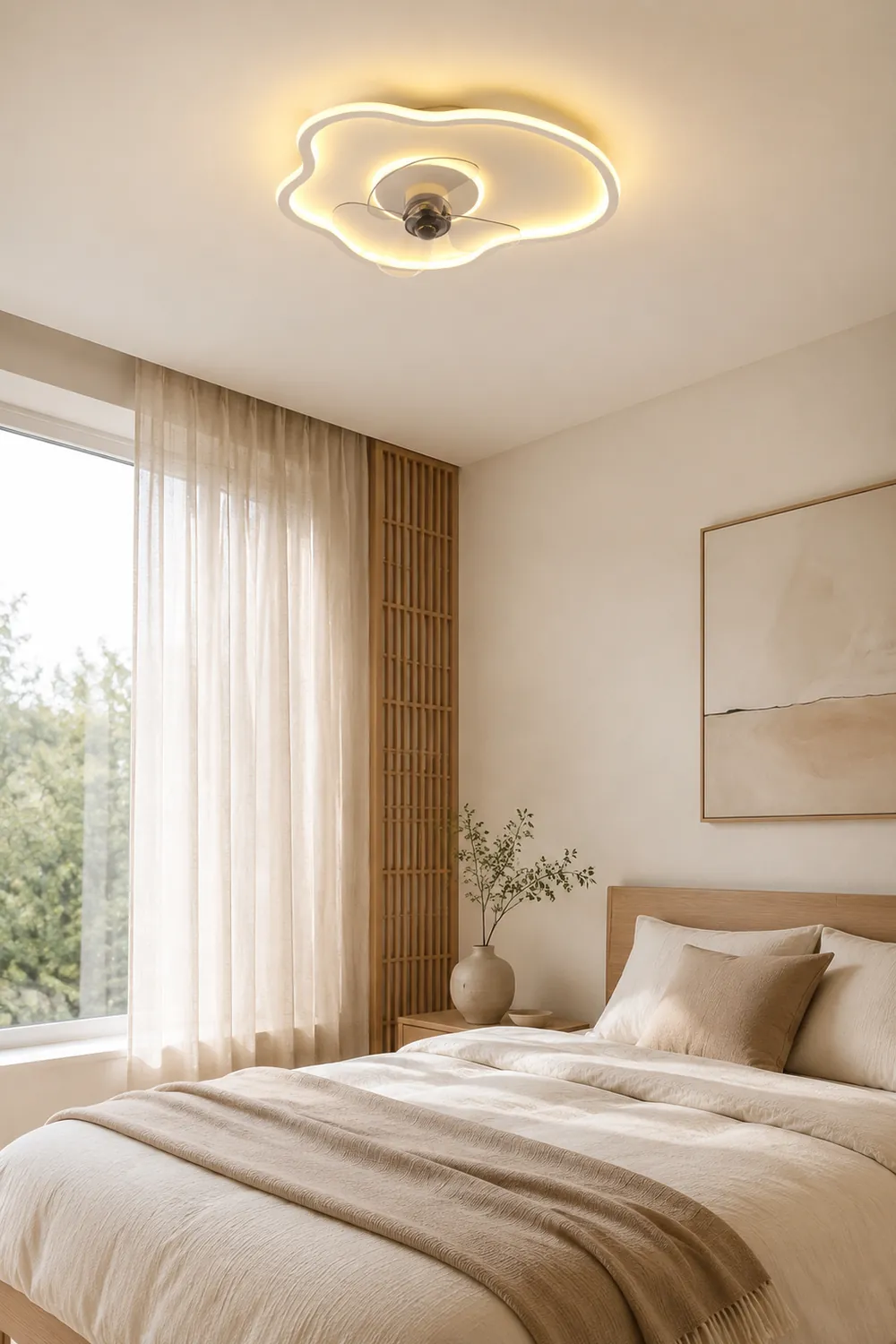 Quinn Deckenventilator mit Beleuchtung, 2 Farben, ∅41/51CM - Lumpaz