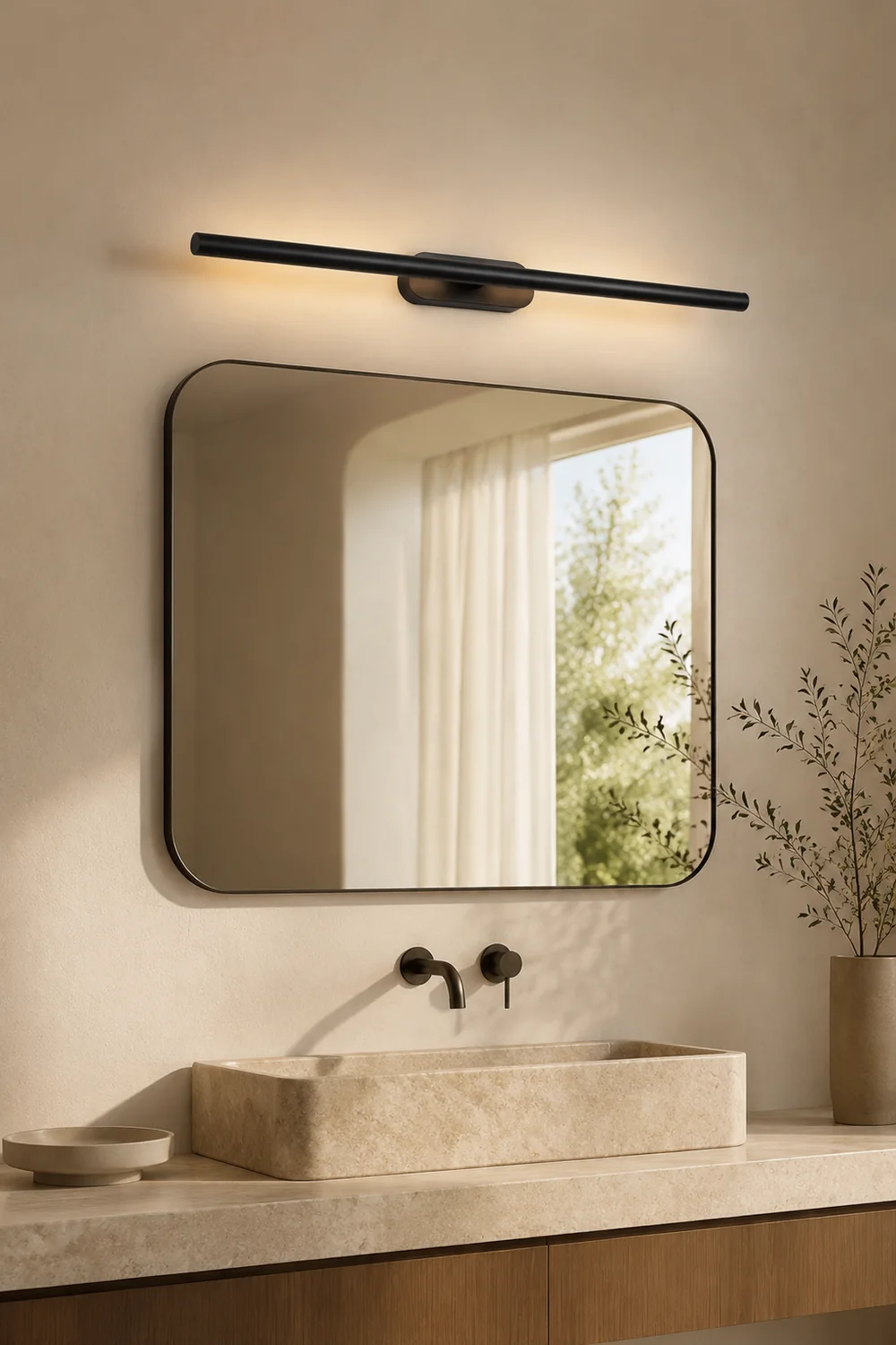 Edge Spiegelfront Wandleuchte, 2 Farben, 49/59/68CM Lang - Lumpaz