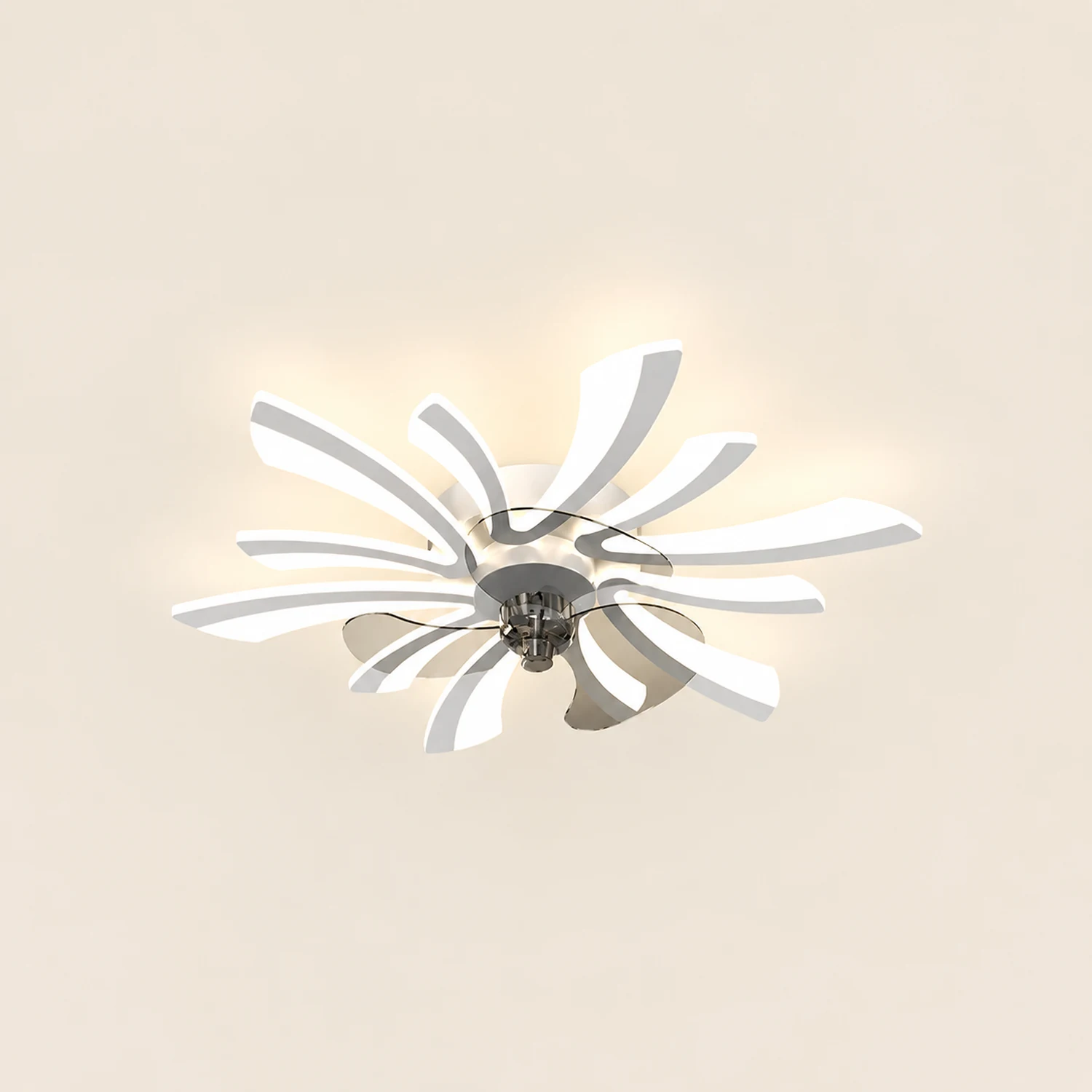 Hana Deckenventilator mit Beleuchtung Blume, 3 Farben, ∅65/68/79/90CM - Lumpaz