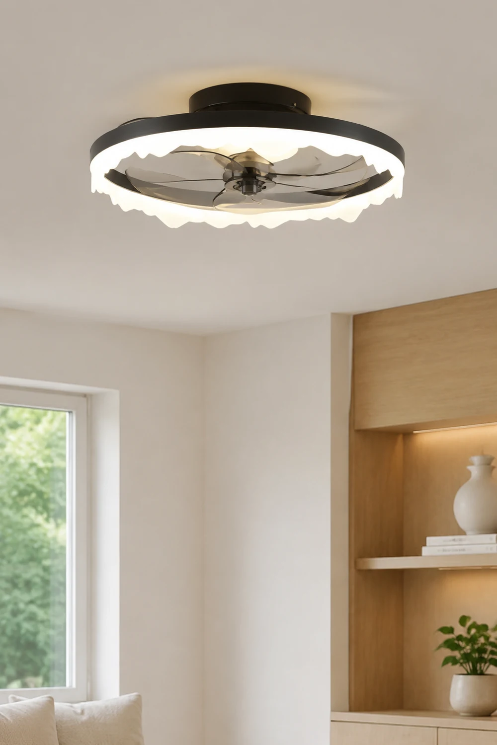 Herbert Deckenventilator mit Beleuchtung Weiß & Schwarz, 2 Farben, ∅50CM - Lumpaz