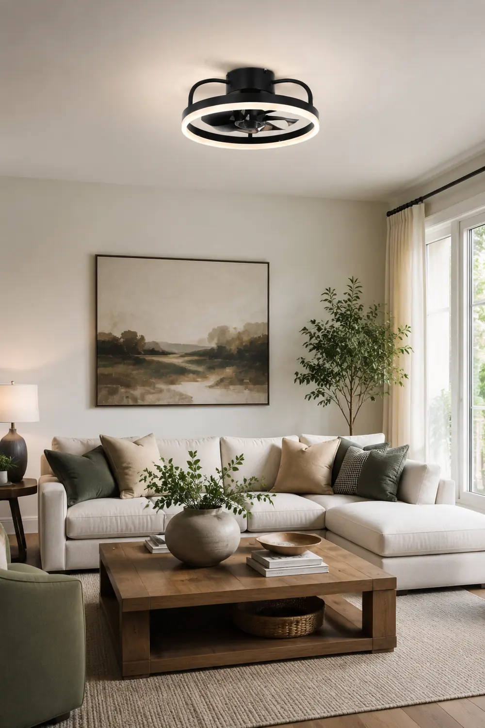 Alessio Deckenventilator mit Beleuchtung, 3 Farben, ∅40/50CM - Lumpaz