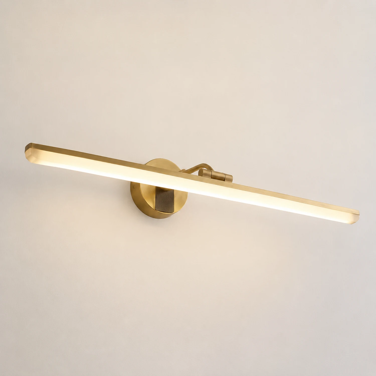 Leigh Spiegelfront Waschtisch-Wandleuchte, Messing, L 45/58/72CM - Lumpaz