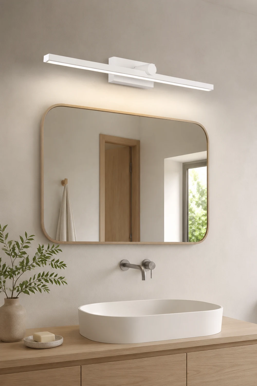 Leigh Spiegelfront Waschtisch-Wandleuchte, L 40/50/60/70CM - Lumpaz