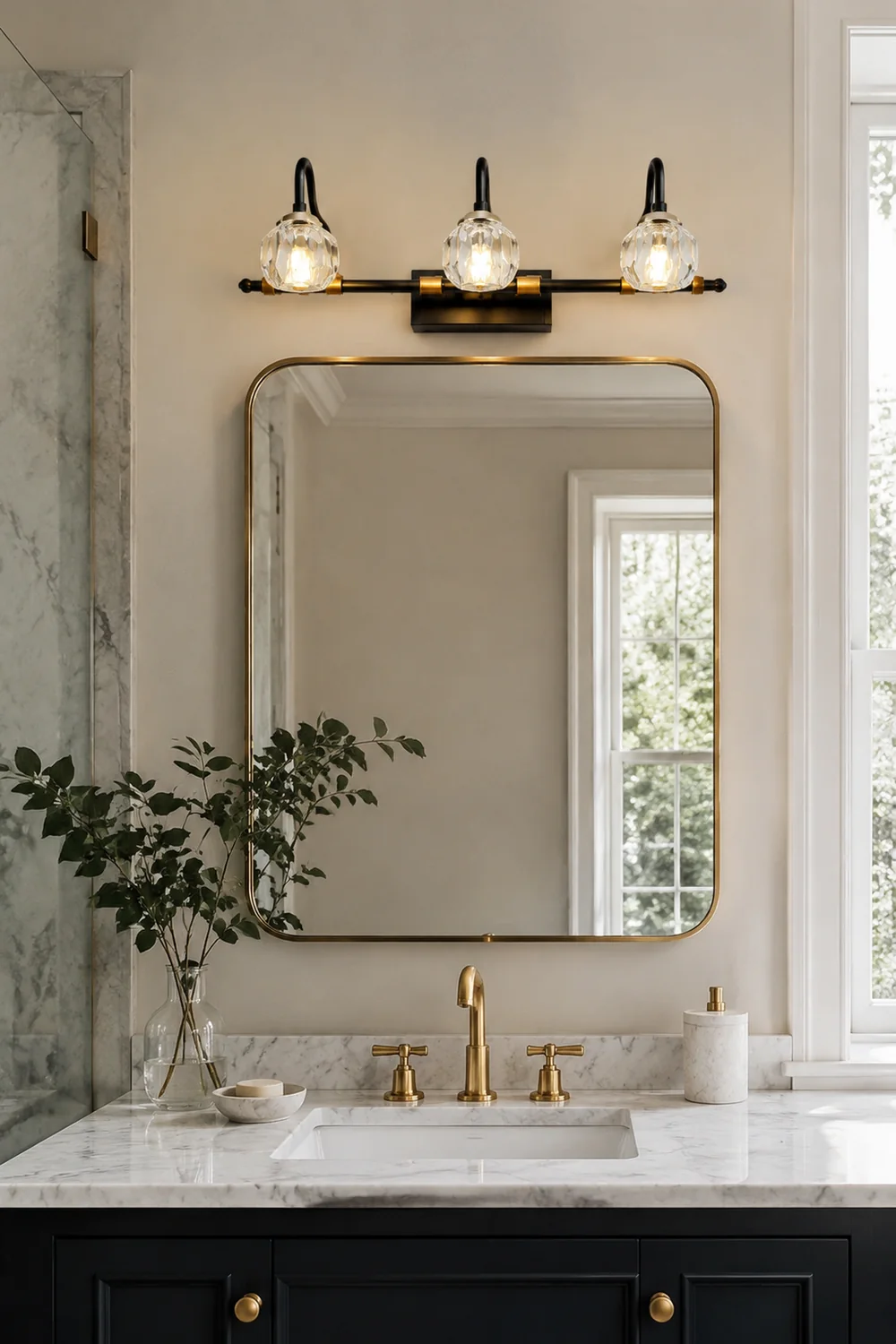 Kristy Schwarzer Spiegel Front Vanity Wandleuchte, 1/2/3/4-flammig - Lumpaz