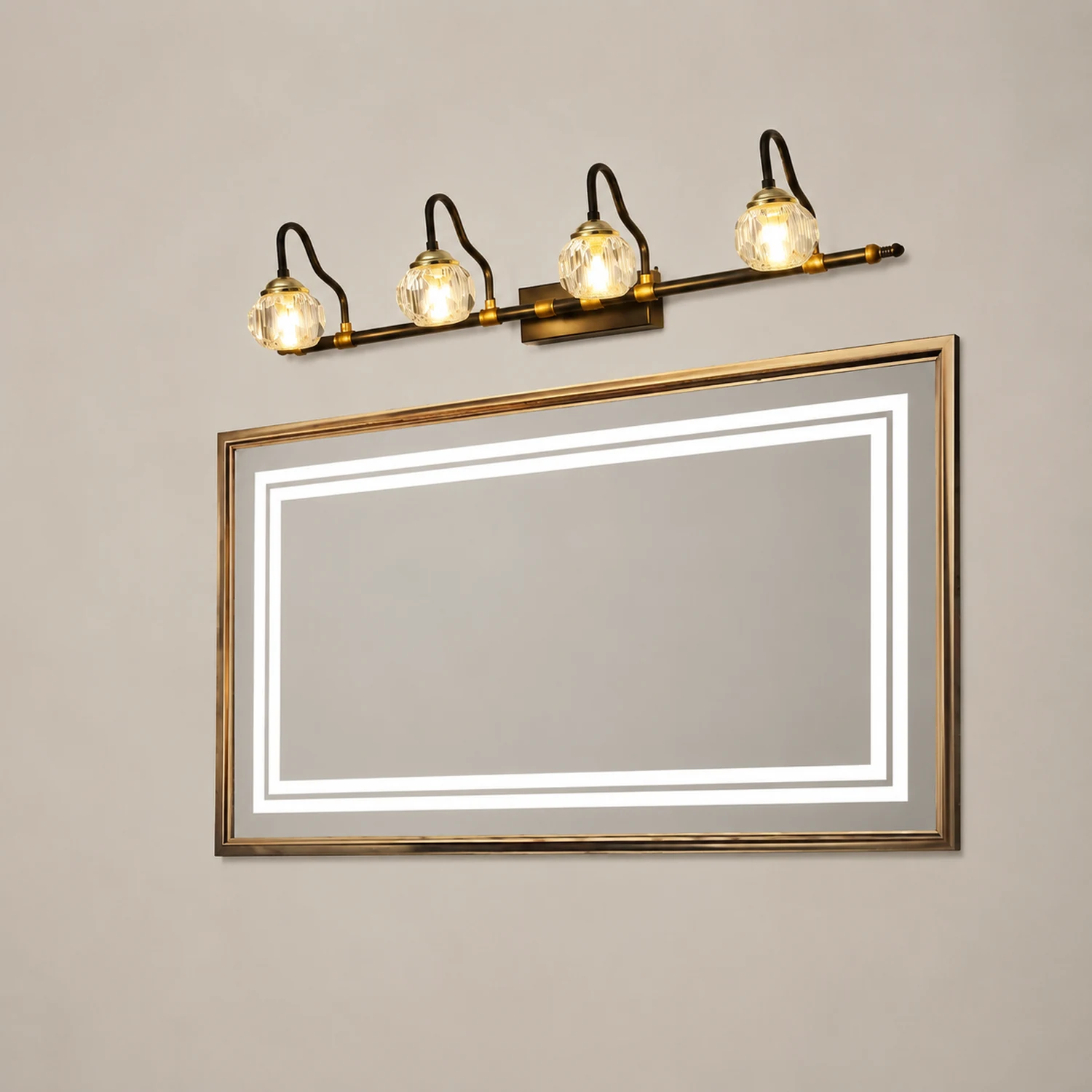 Kristy Schwarzer Spiegel Front Vanity Wandleuchte, 1/2/3/4-flammig - Lumpaz