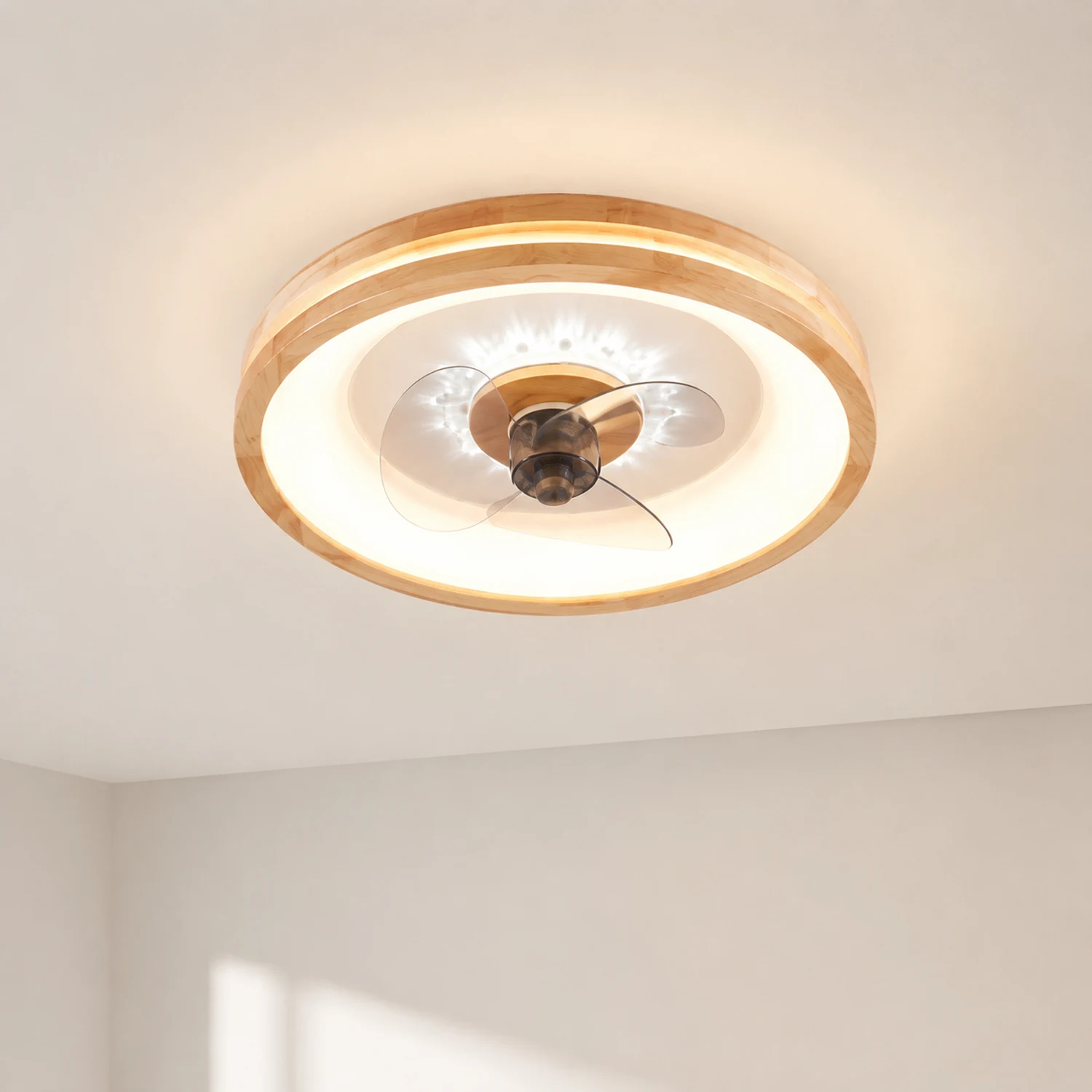 Ozawa Deckenventilator mit Beleuchtung Doppel-Licht, 4 Stile, ∅50CM - Lumpaz