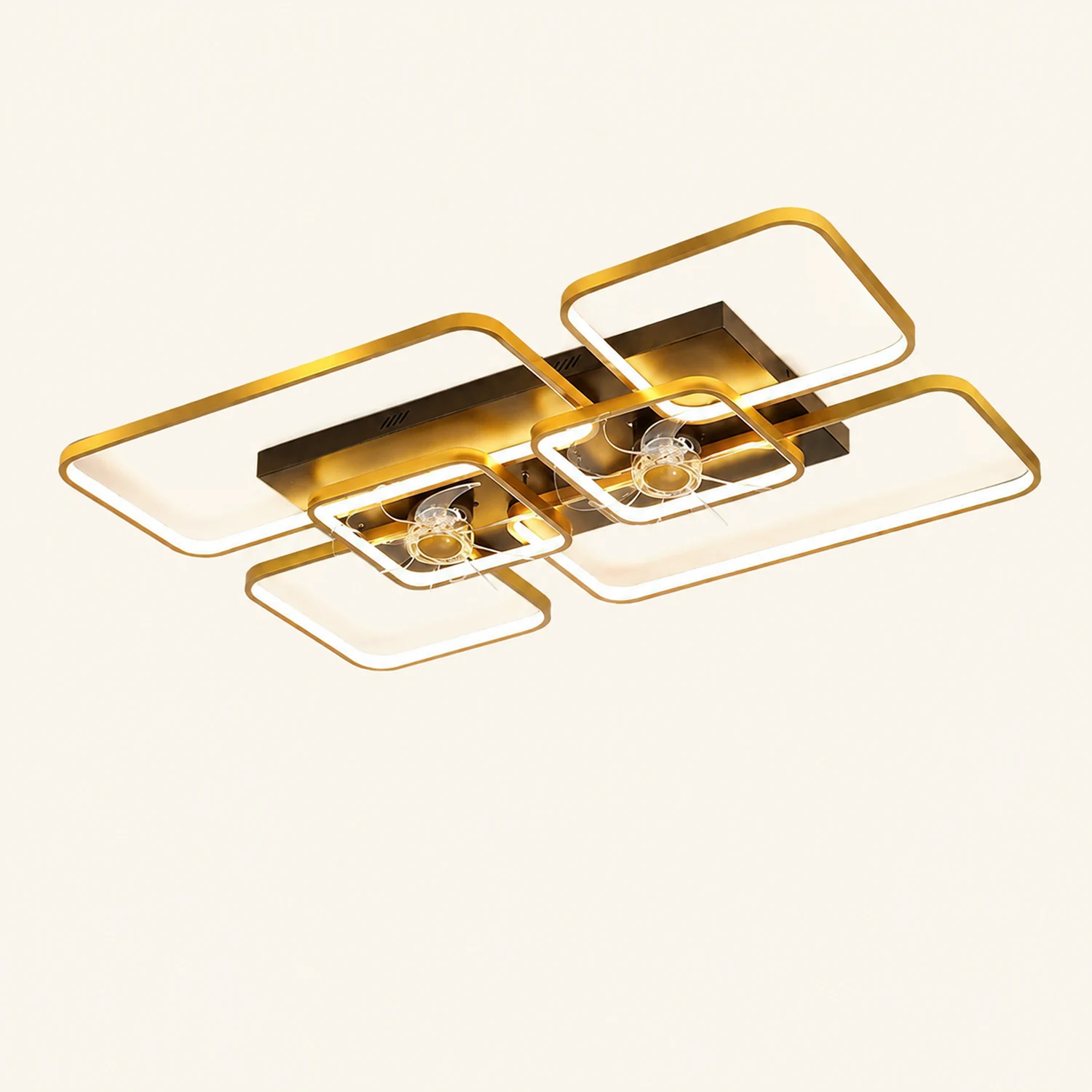 Lacey 2-Deckenventilator mit Beleuchtung, 2 Farben, ∅46/55/90/107CM - Lumpaz