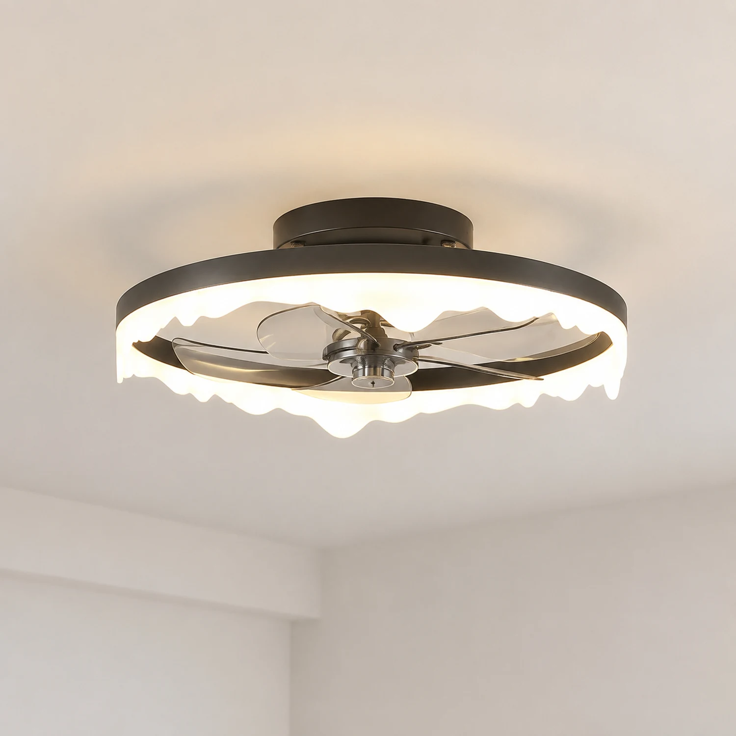 Herbert Deckenventilator mit Beleuchtung Weiß & Schwarz, 2 Farben, ∅50CM - Lumpaz