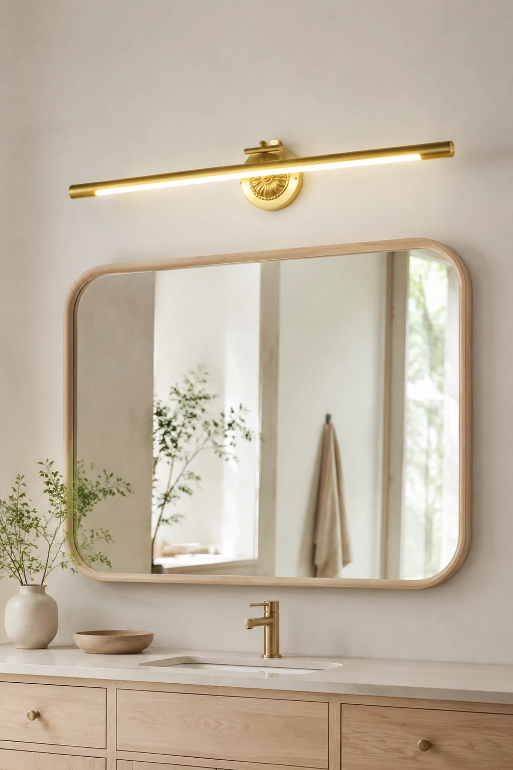 Eryn Gold Spiegelfront Waschtisch-Wandleuchte - Lumpaz