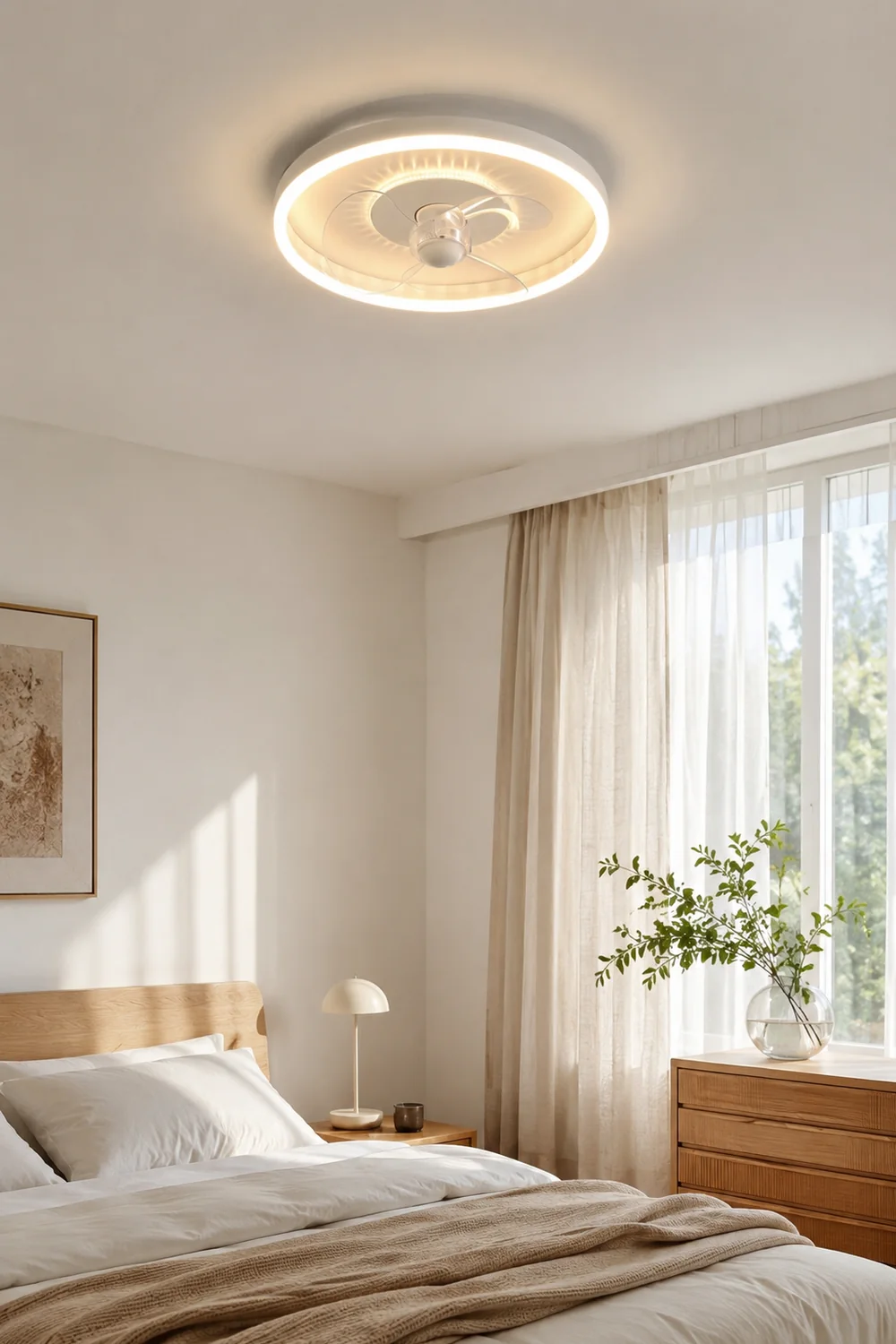 Quinn Deckenventilator mit Beleuchtung Weiß Doppel-Licht, ∅40/50CM - Lumpaz
