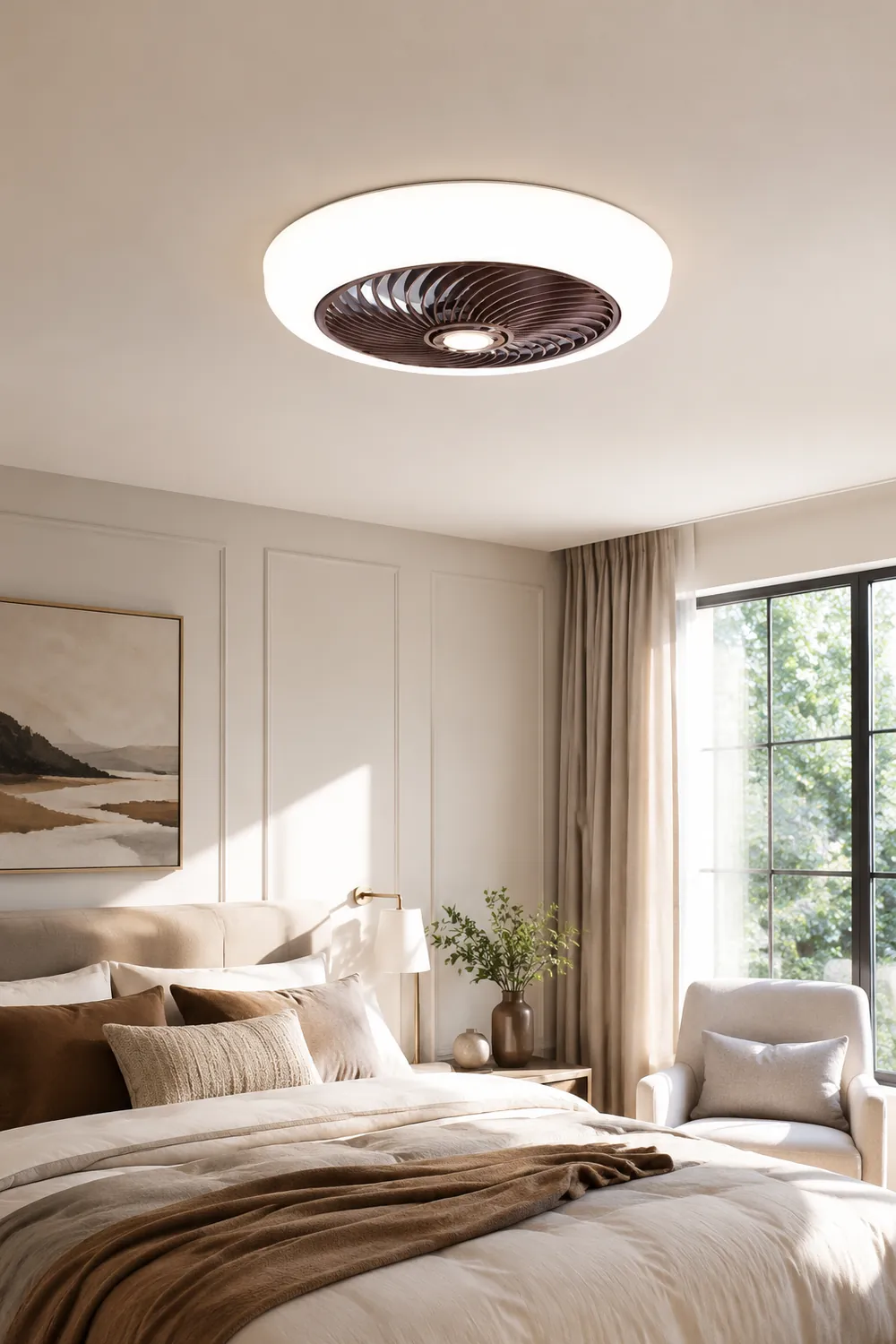 Morandi Deckenventilator mit Beleuchtung, 5 Farben, ∅45/50CM - Lumpaz