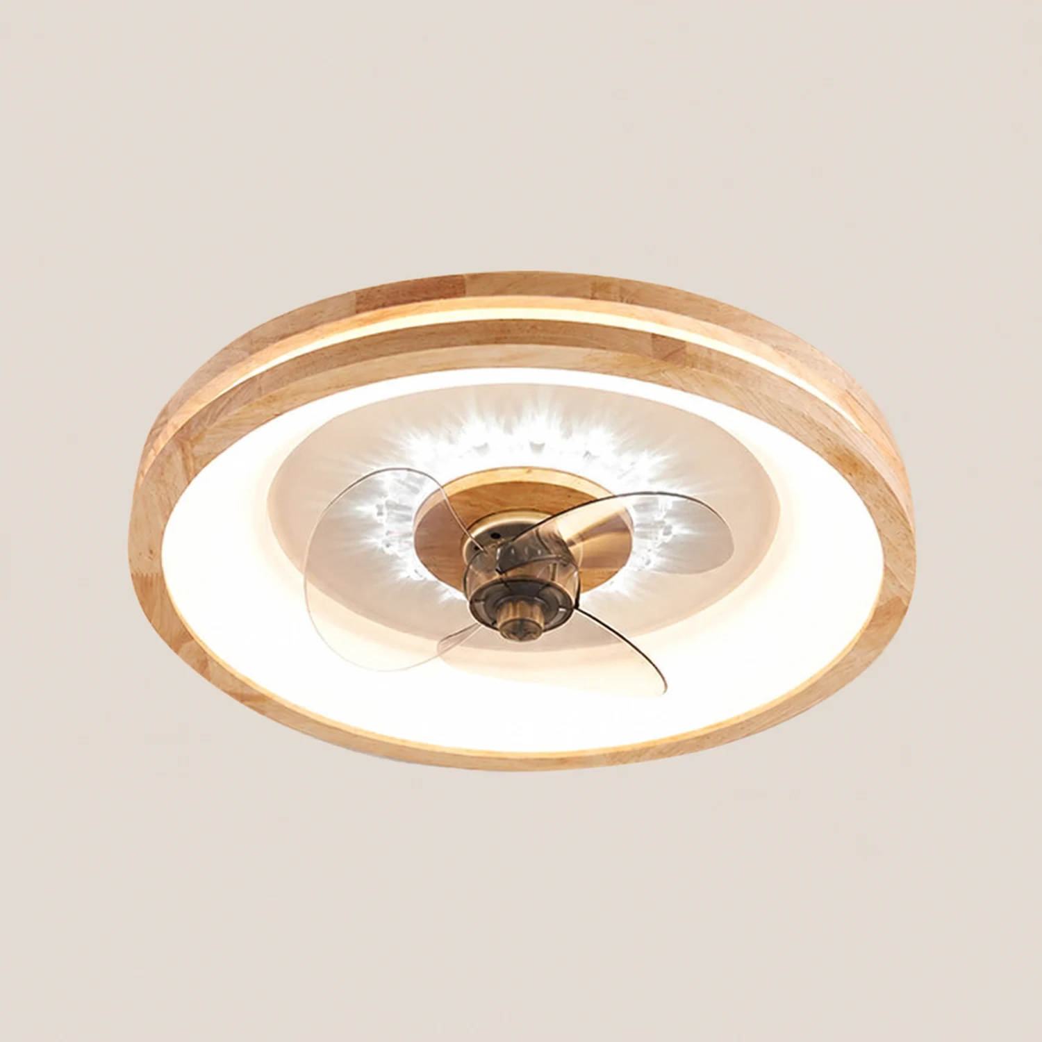 Ozawa Deckenventilator mit Beleuchtung Doppel-Licht, 4 Stile, ∅50CM - Lumpaz