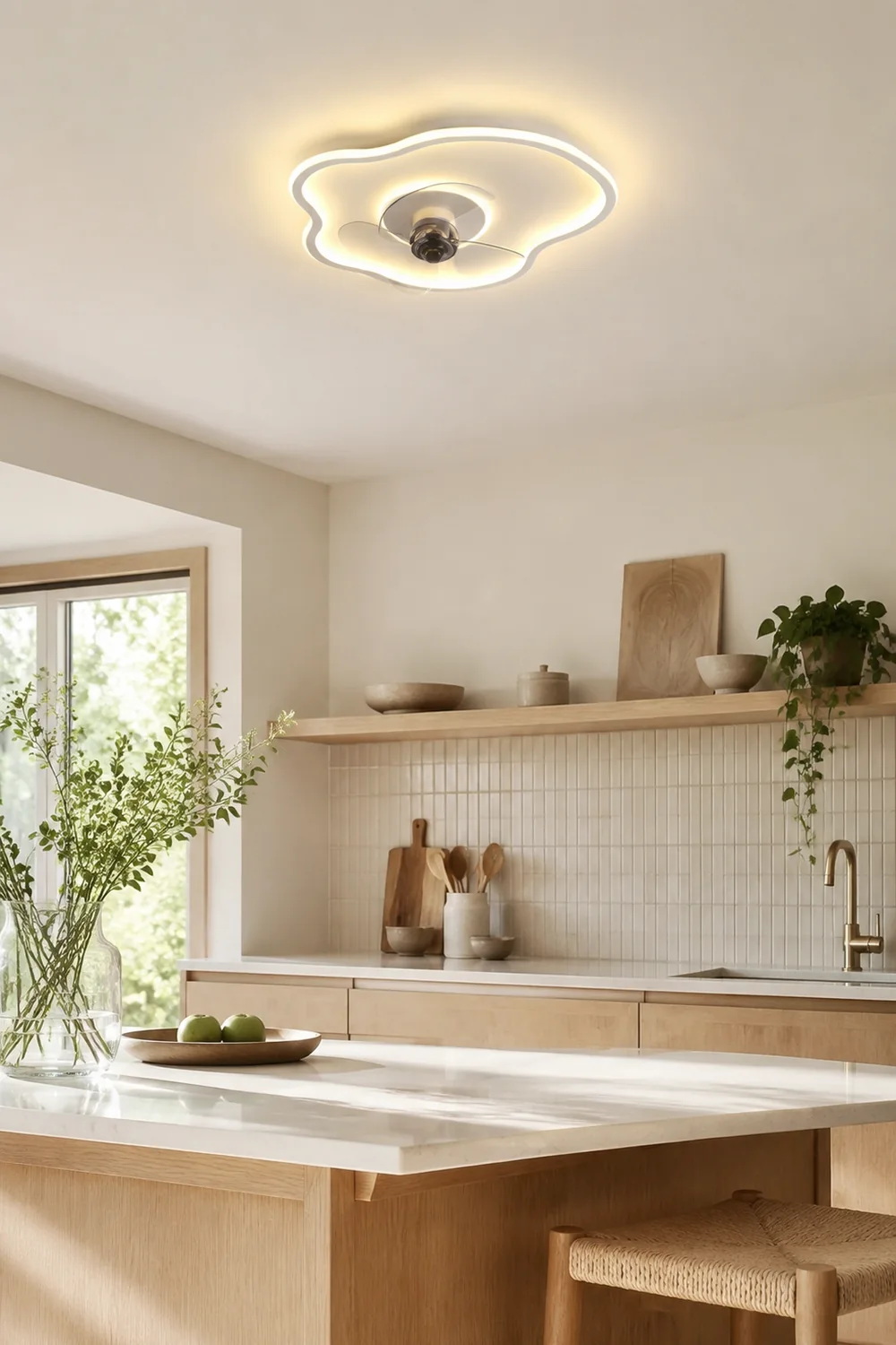 Quinn Deckenventilator mit Beleuchtung, 2 Farben, ∅41/51CM - Lumpaz
