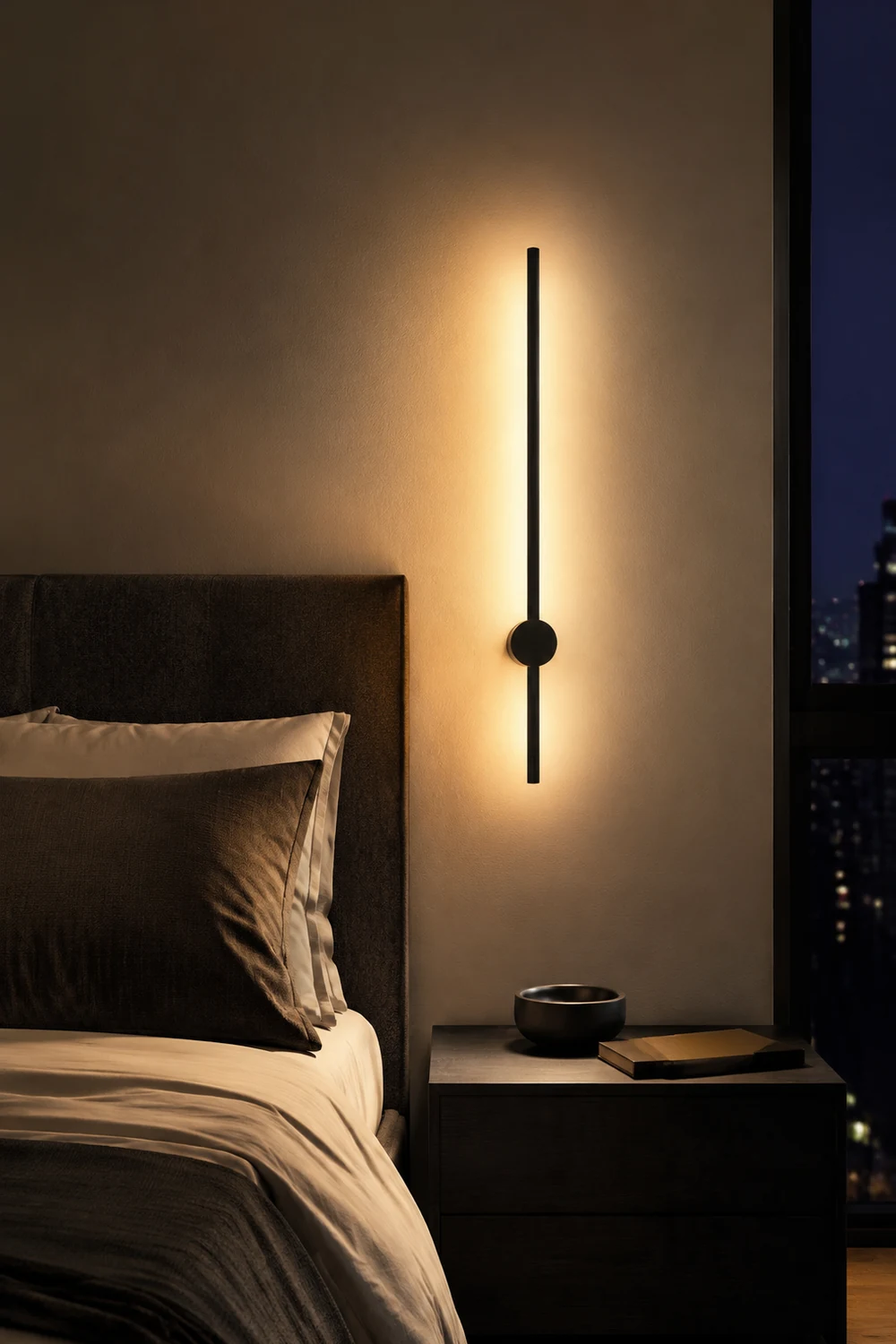 Edge Minimalistische Lineare LED Wandleuchte für Schlafzimmer & Wohnzimmer - Lumpaz