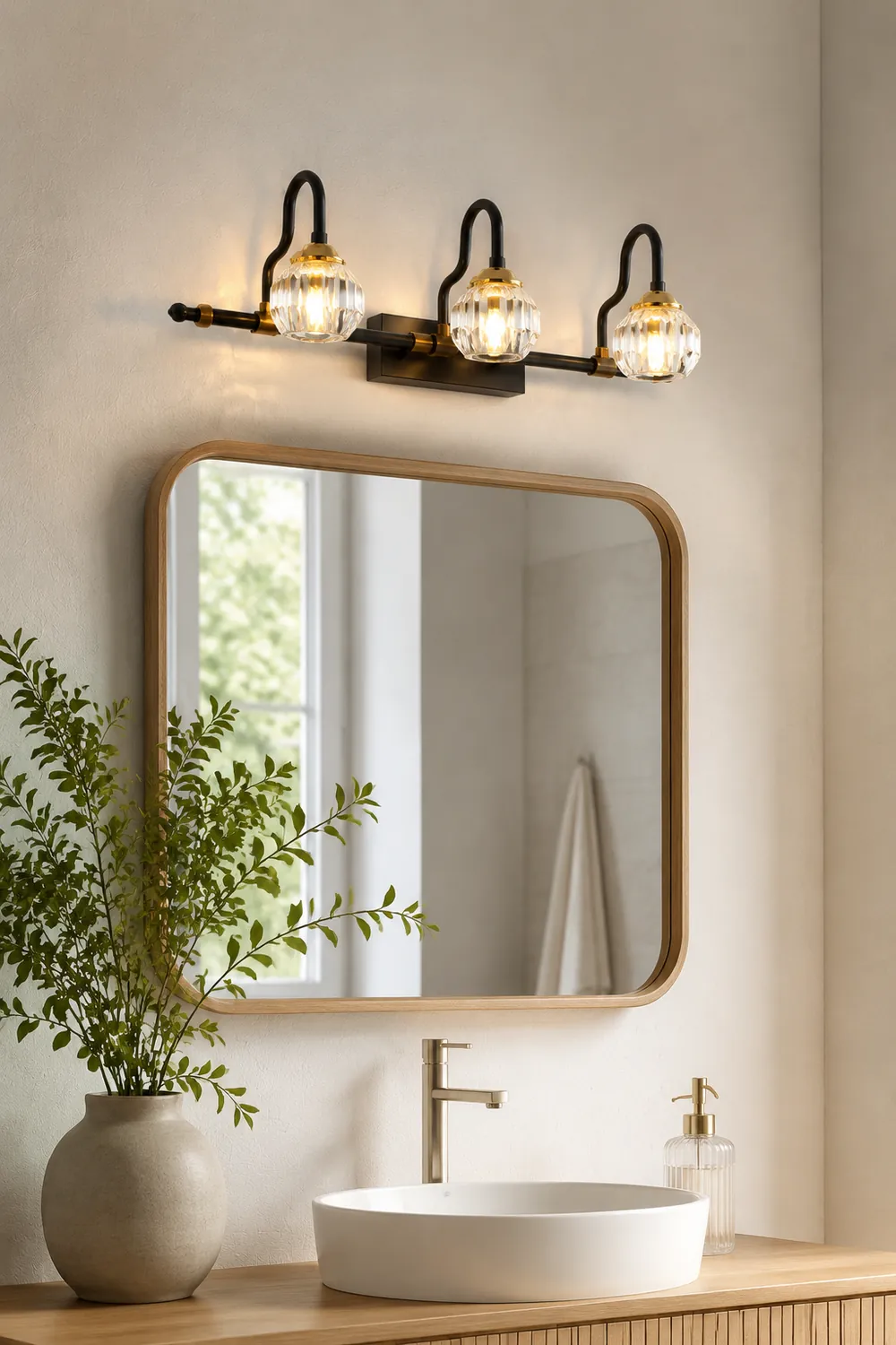 Kristy Schwarzer Spiegel Front Vanity Wandleuchte, 1/2/3/4-flammig - Lumpaz