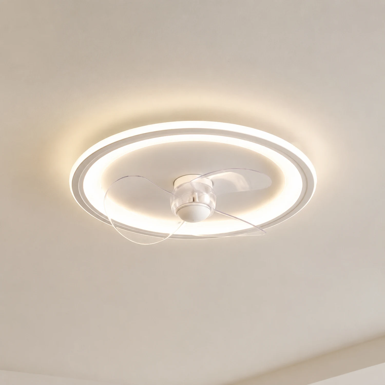Edge Deckenventilator mit Beleuchtung Ring Weiß, ∅40/50CM - Lumpaz