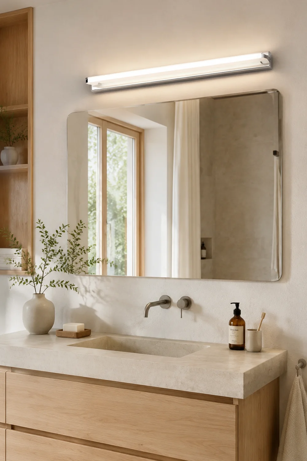 Leigh Spiegelfront Waschtisch-Wandleuchte, Metall, L40/50/60/70CM - Lumpaz
