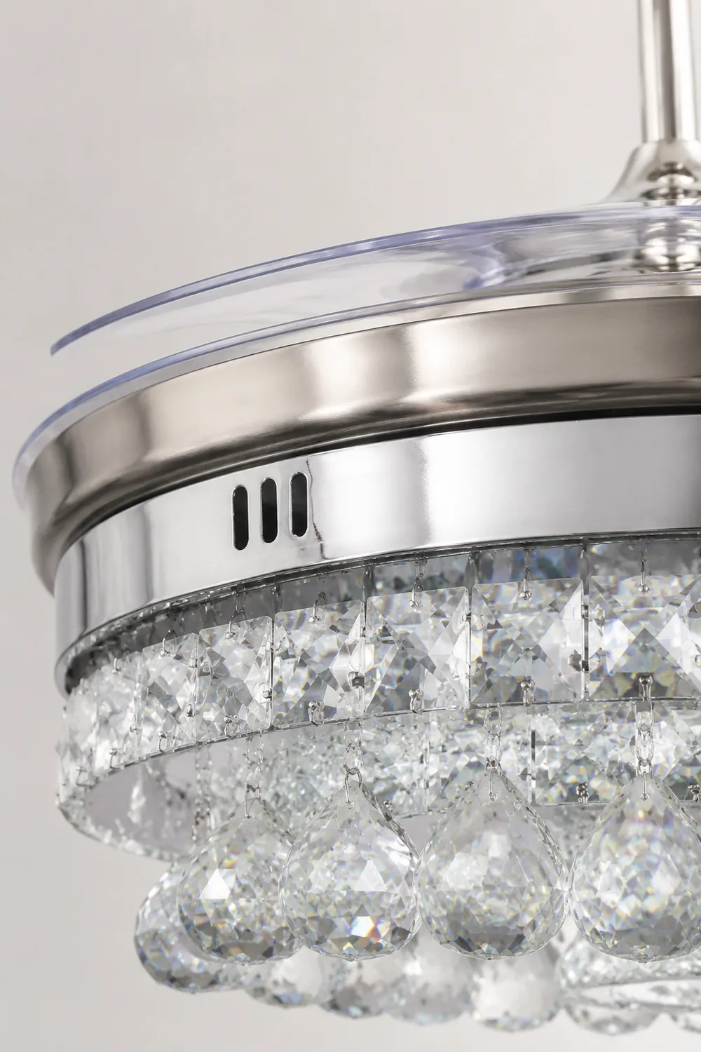 Kirsty Deckenventilator mit Beleuchtung Kristall Chrome, ∅48CM - Lumpaz
