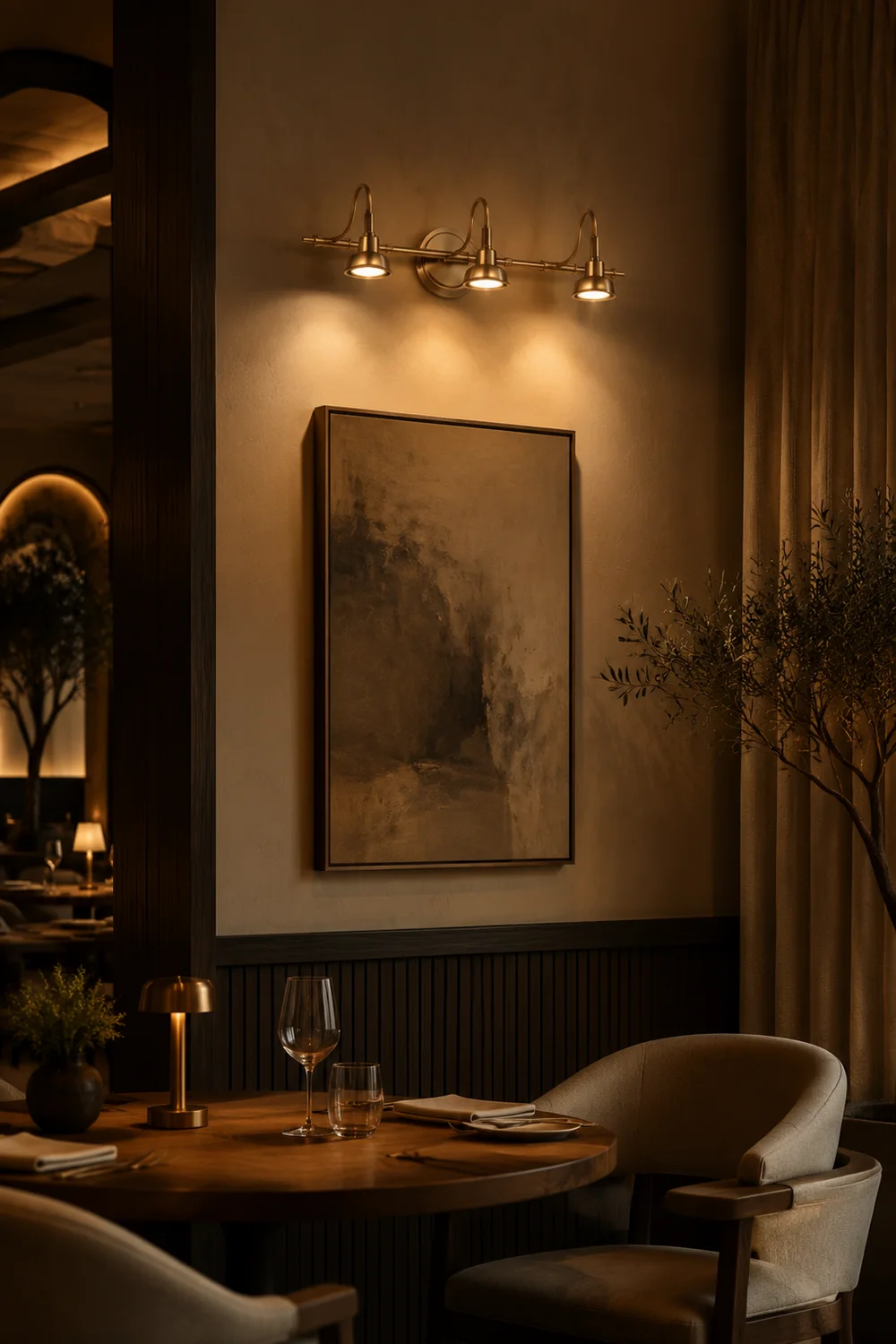Eryn Postmoderne Goldene Spiegelfront Waschtisch-Wandleuchte, 2/3/4-flammig - Lumpaz