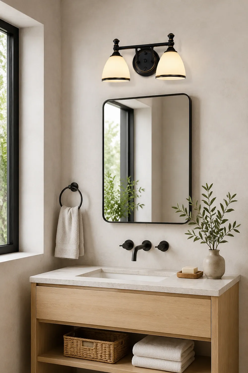 Eryn Spiegelfront Wandleuchte, 2/3-flammig,36/55CM Lang - Lumpaz
