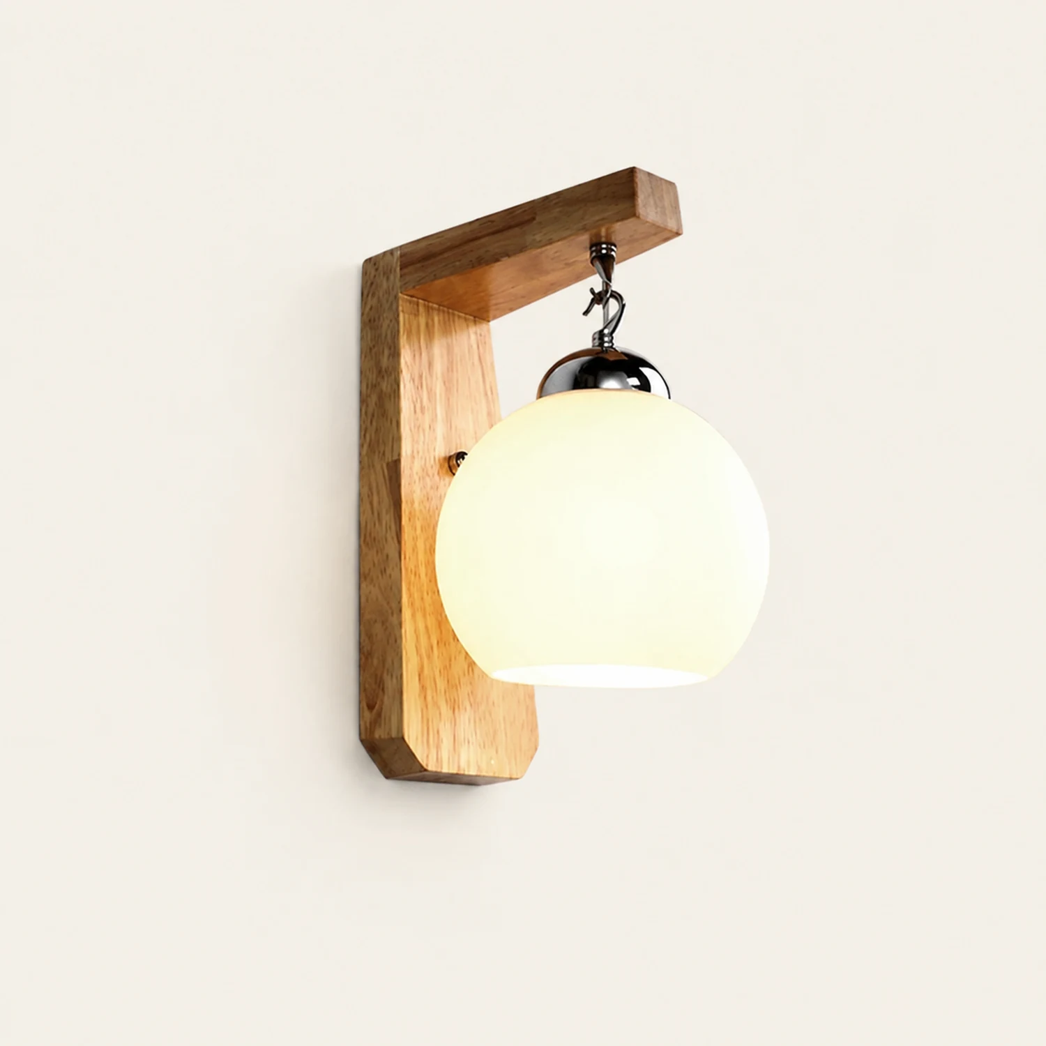 Ozawa Waschtisch-Wandleuchte, Holz & Glas - Lumpaz