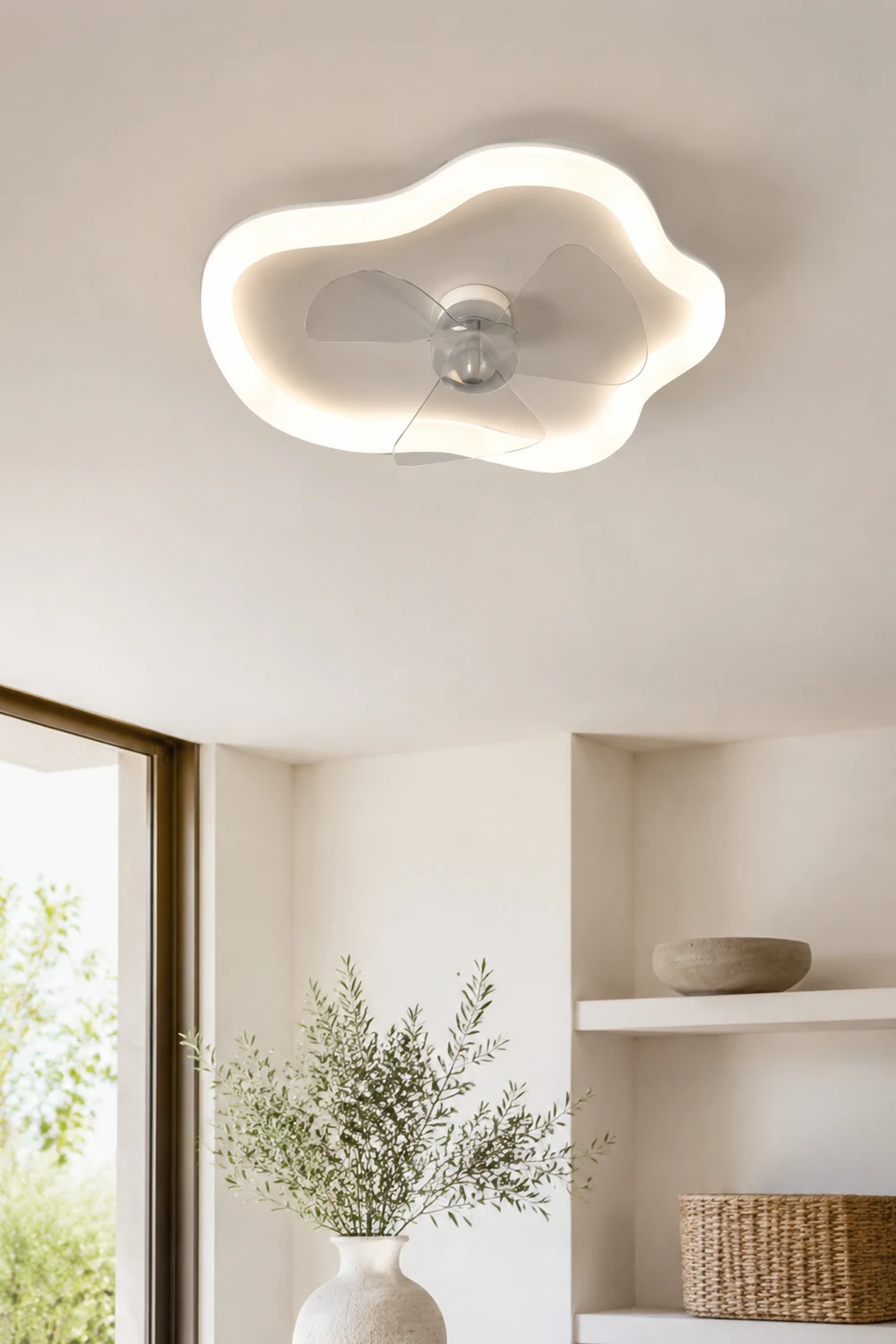 Minori Deckenventilator mit Beleuchtung Wolke, ∅46/60CM - Lumpaz