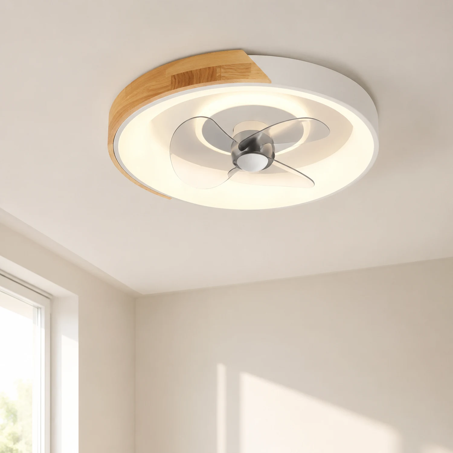 Ozawa Deckenventilator mit Beleuchtung, 3 Farben, ∅50CM - Lumpaz