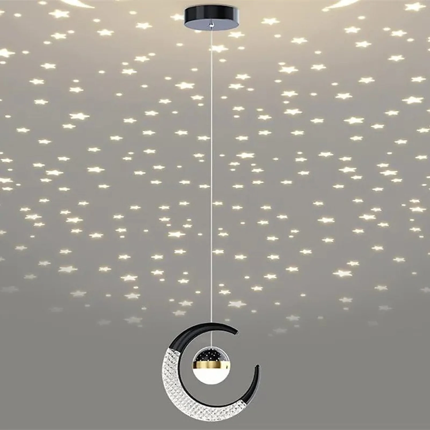 Madina LED Pendelleuchte Mond Sternenklar - Lumpaz