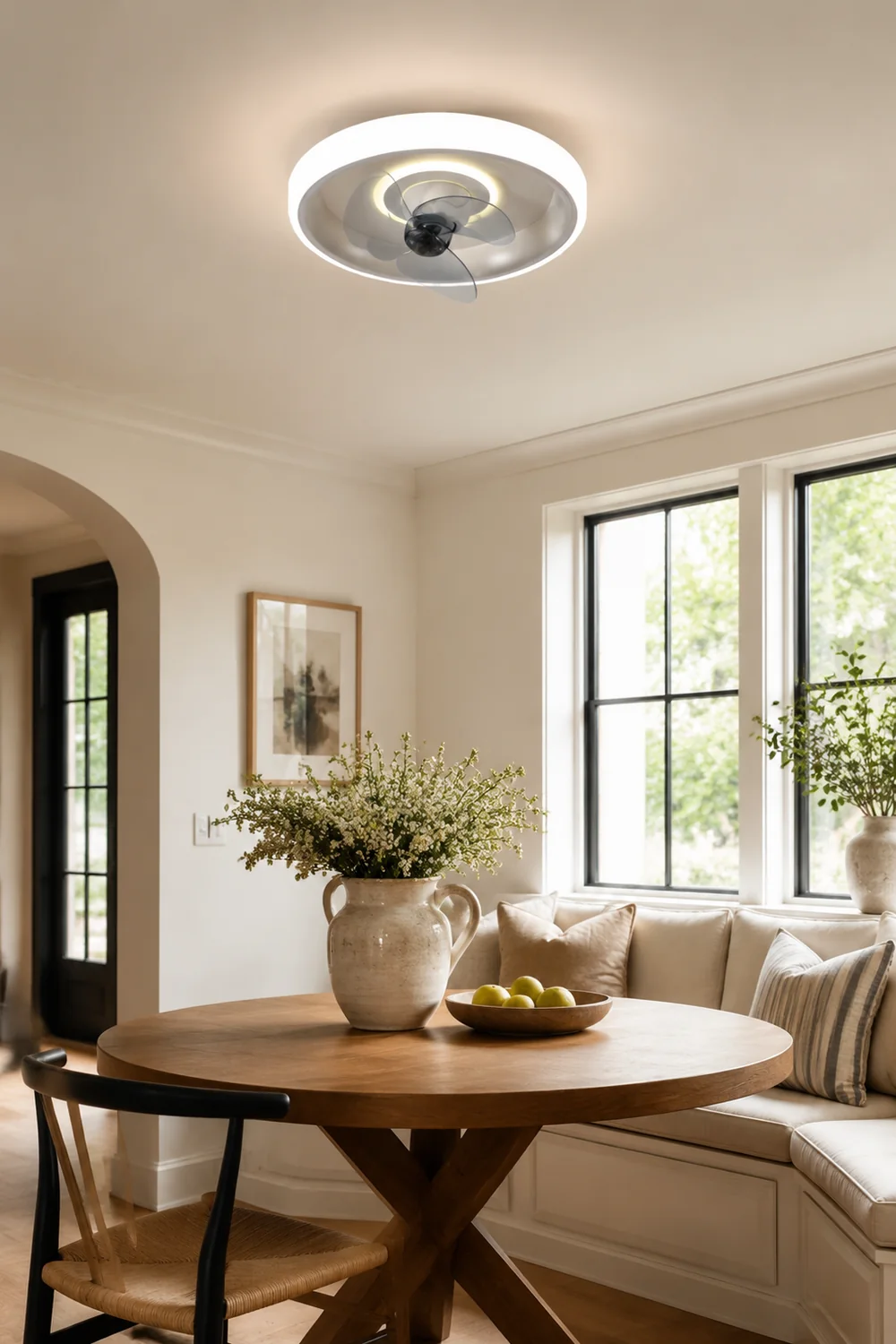 Quinn Deckenventilator mit Beleuchtung, 6 Farben, 2-flammig, ∅60CM - Lumpaz