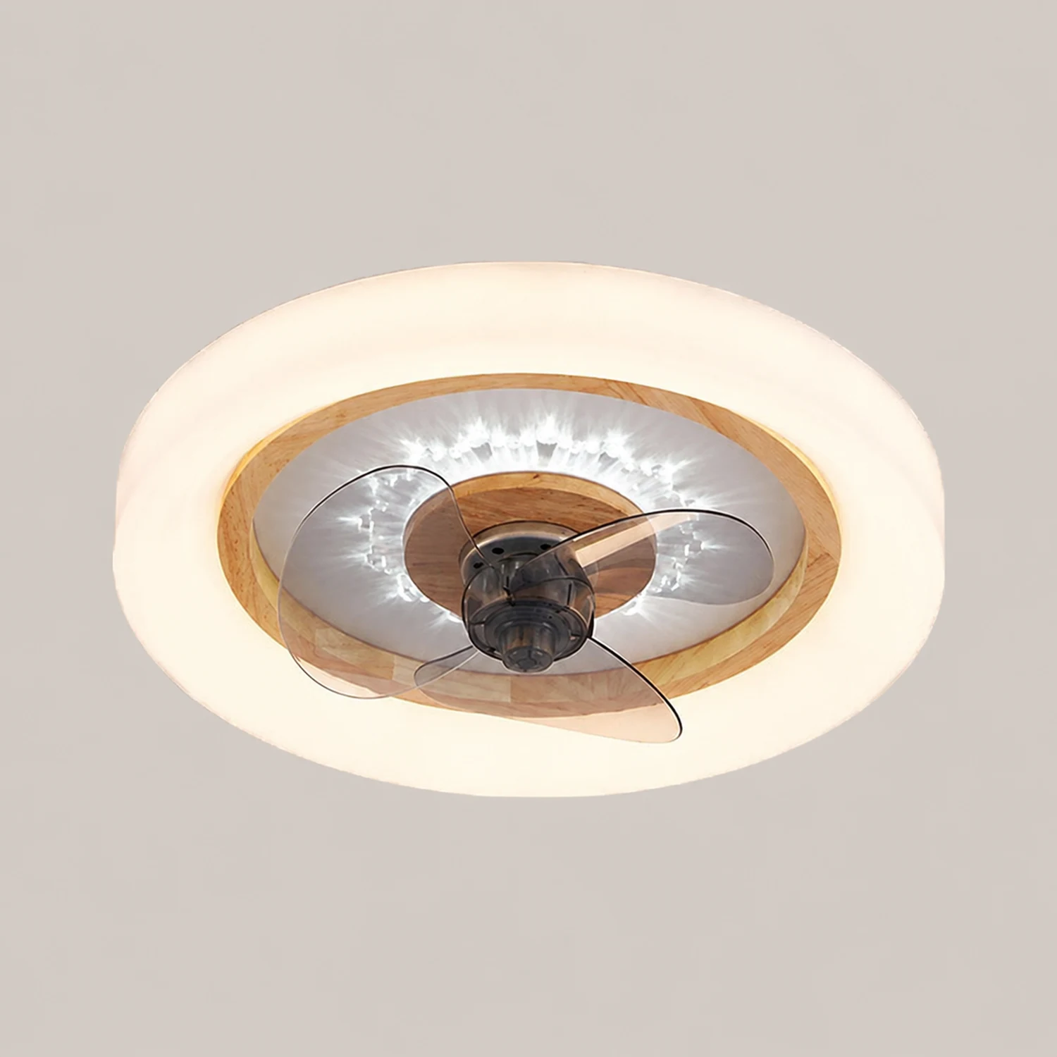 Ozawa Deckenventilator mit Beleuchtung Doppel-Licht, 4 Stile, ∅50CM - Lumpaz