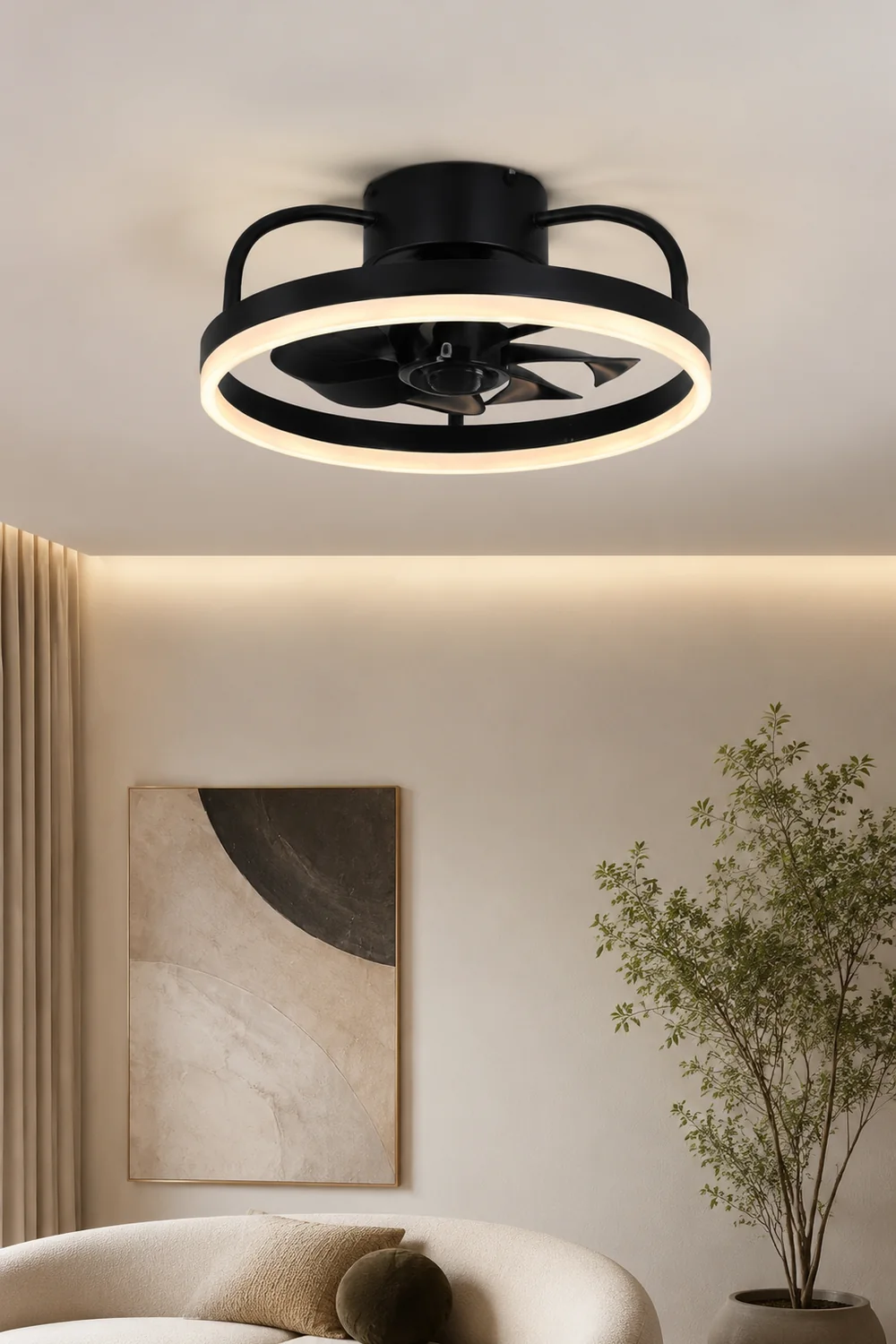 Alessio Deckenventilator mit Beleuchtung, 3 Farben, ∅40/50CM - Lumpaz