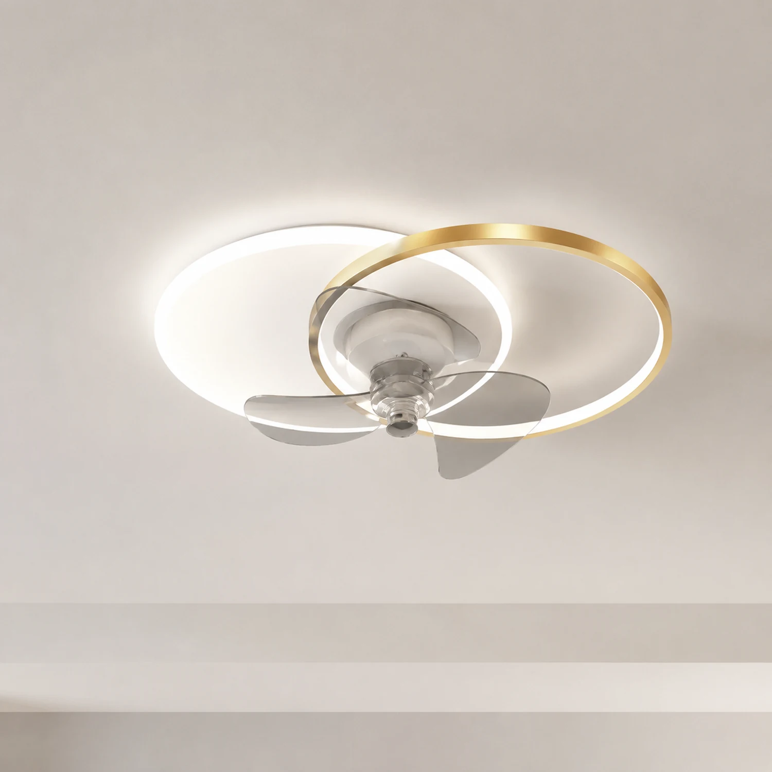 Arisha Deckenventilator mit Beleuchtung 2-Ring, 2 Farben, ∅60CM - Lumpaz