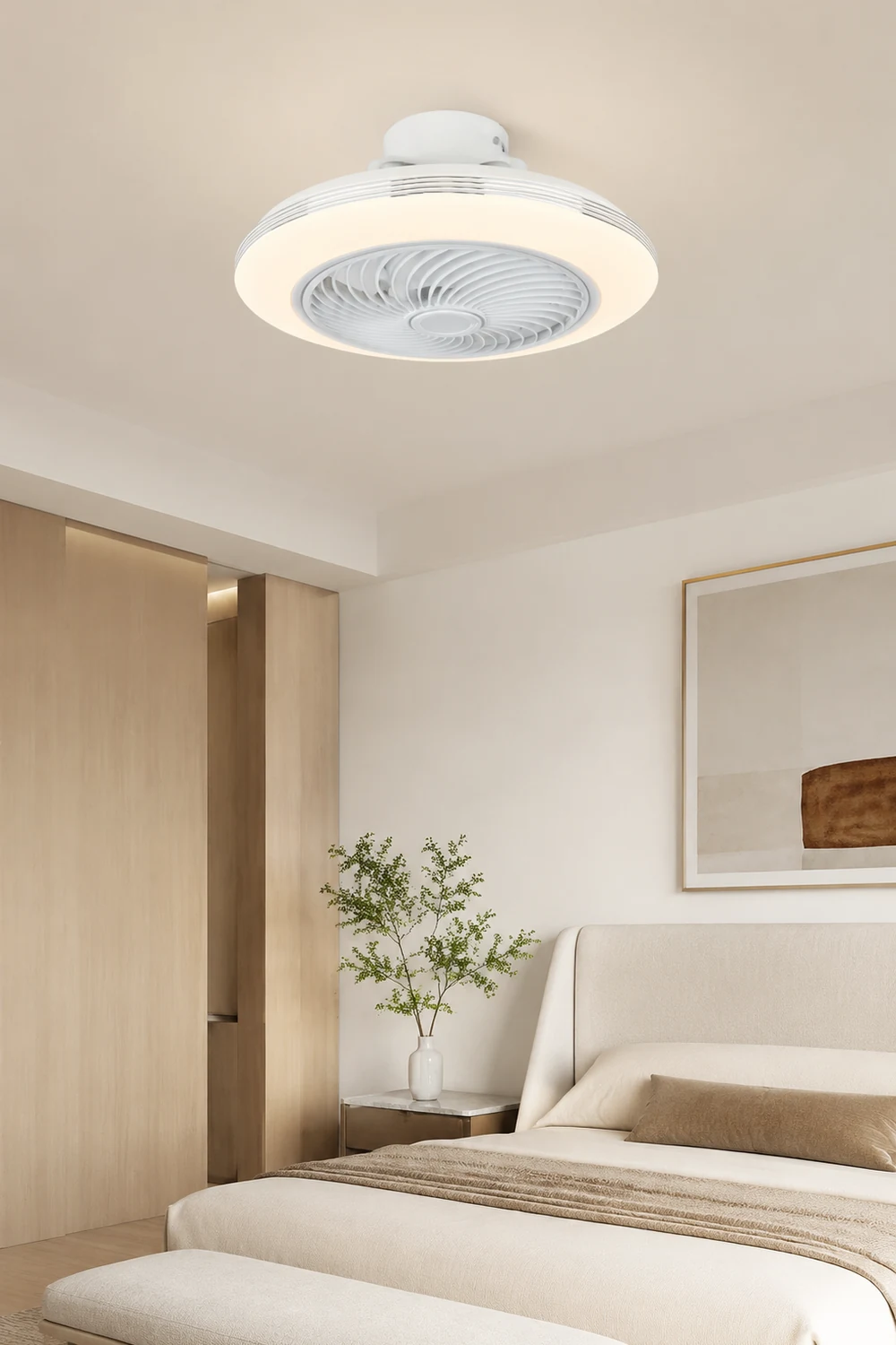 Edge Deckenventilator mit Beleuchtung, 2 Farben, ∅50CM - Lumpaz