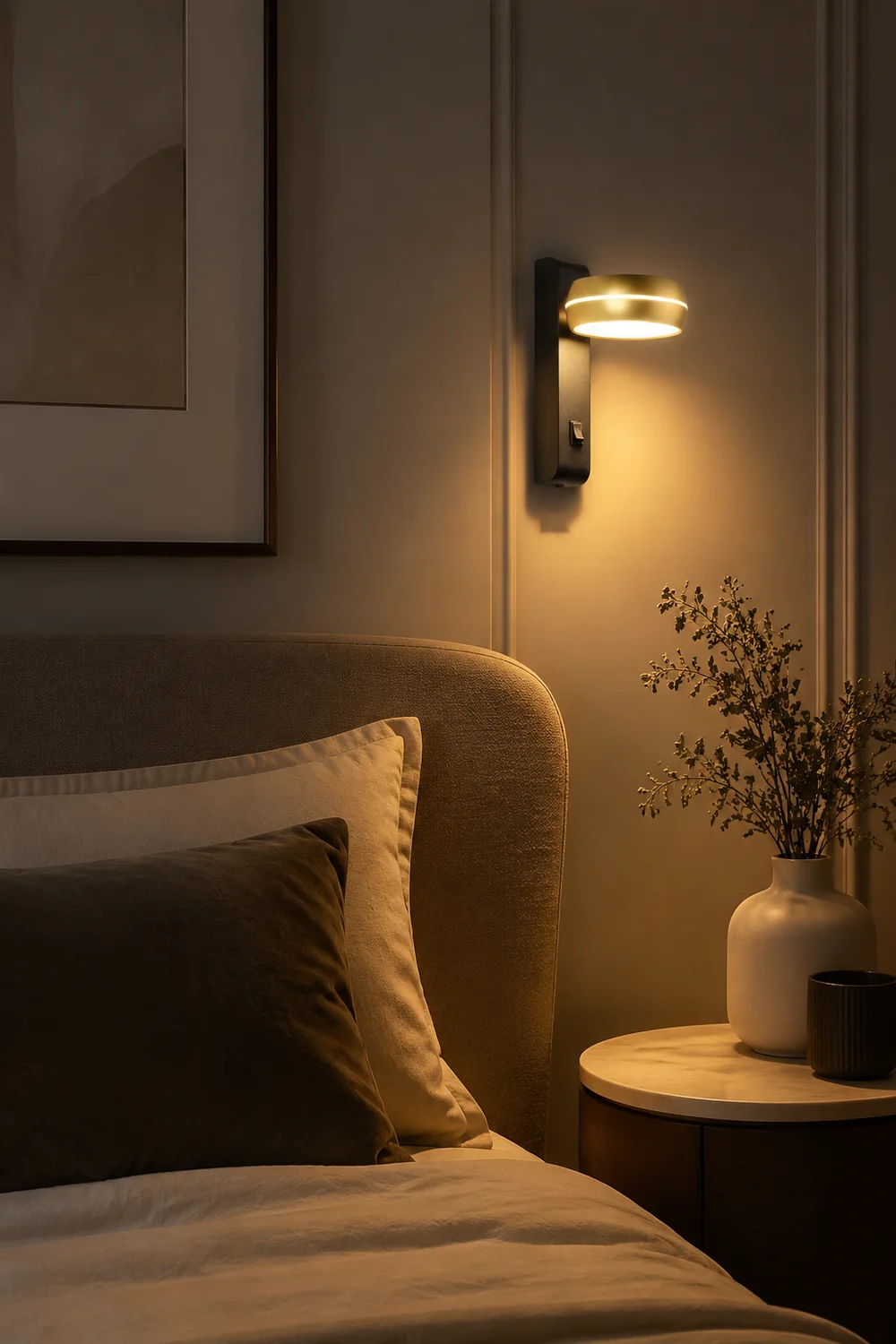 LED-Wandleuchte Schlafzimmer Nachttischlampe mit Schalter Wohnzimmer einfache Drehkopf-Wandleuchte - Lumpaz