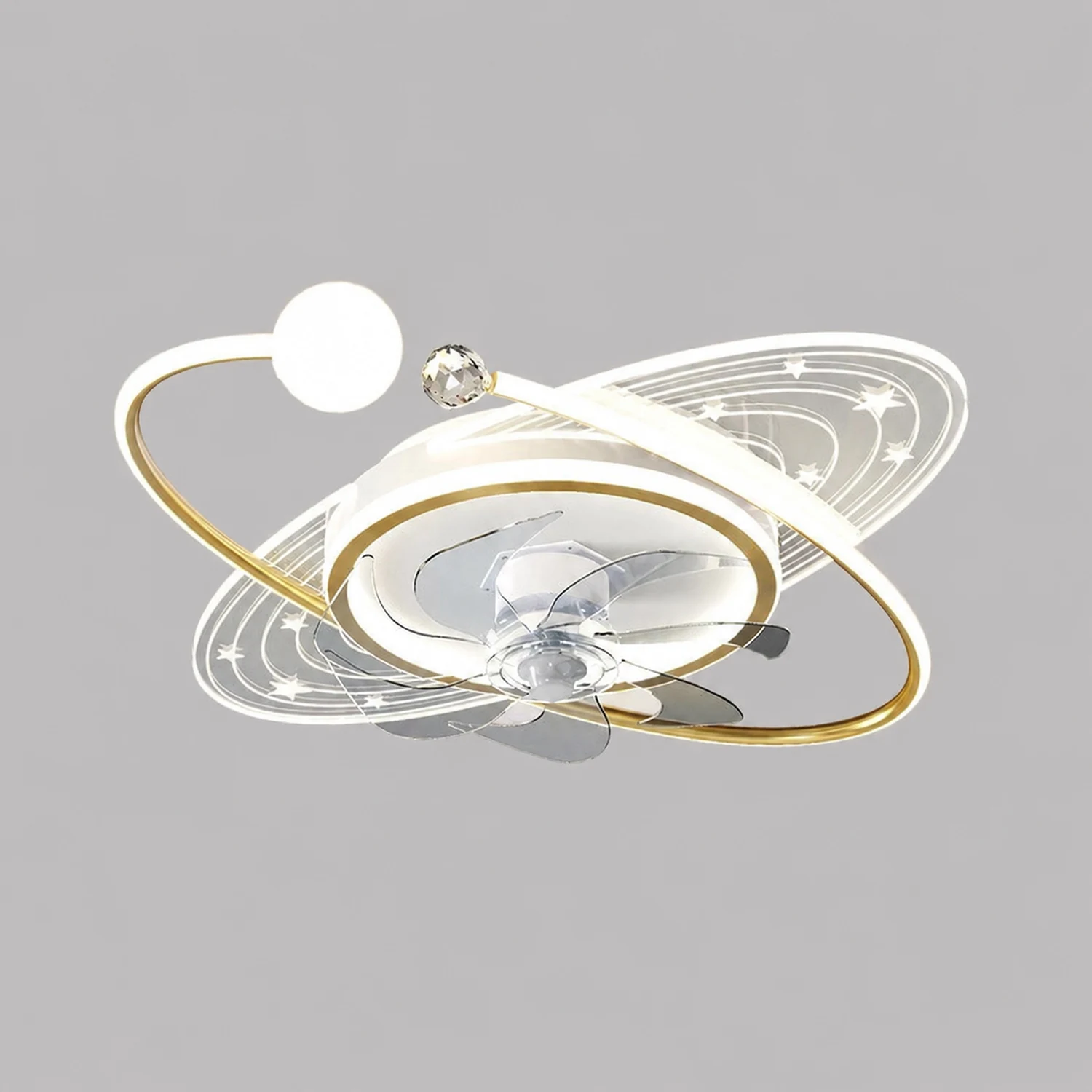 Fateh Deckenventilator mit Beleuchtung Astronaut, 3 Stile/Farben, ∅50/58CM - Lumpaz