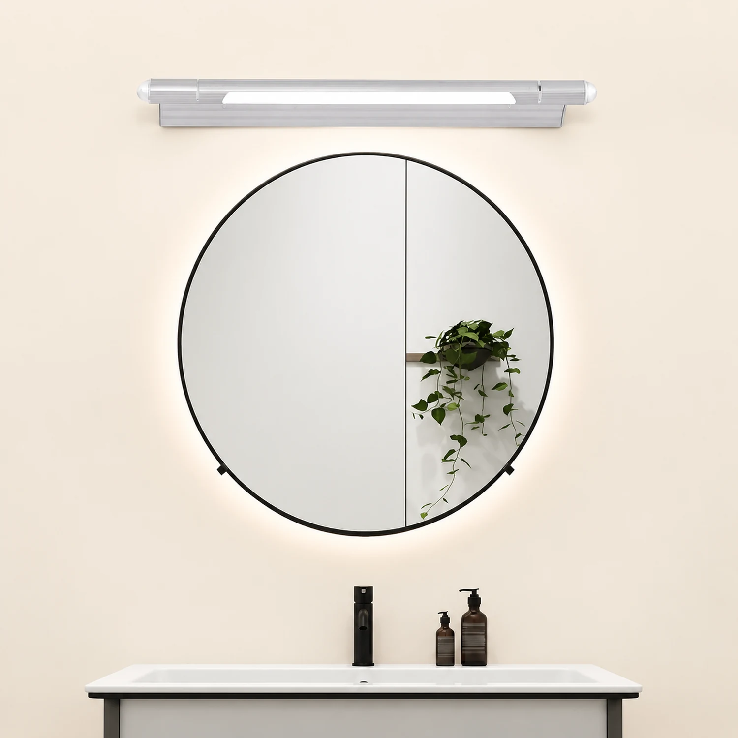 Edge Lineare Spiegelfront Waschtisch-Wandleuchte - Lumpaz