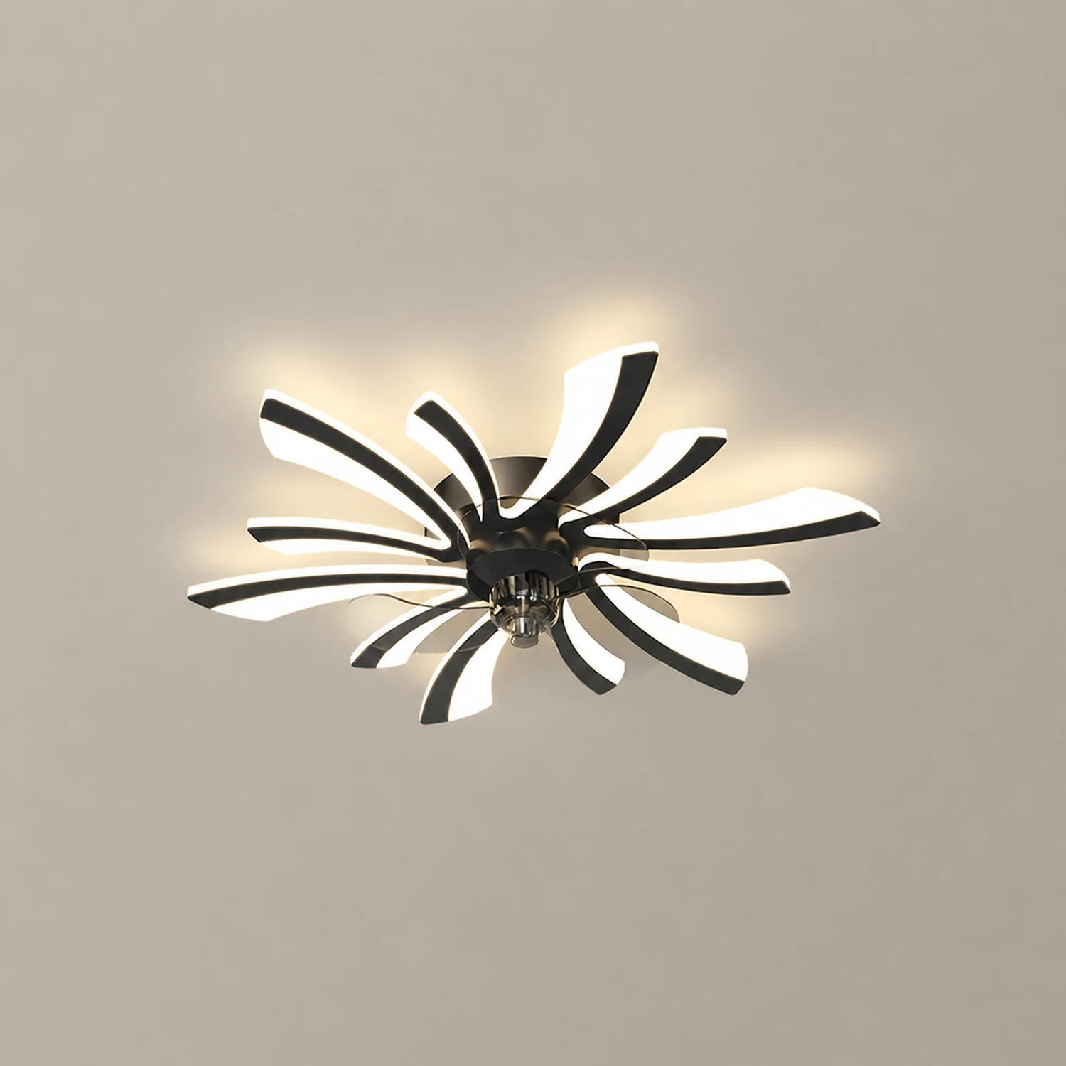 Hana Deckenventilator mit Beleuchtung Blume, 3 Farben, ∅65/68/79/90CM - Lumpaz
