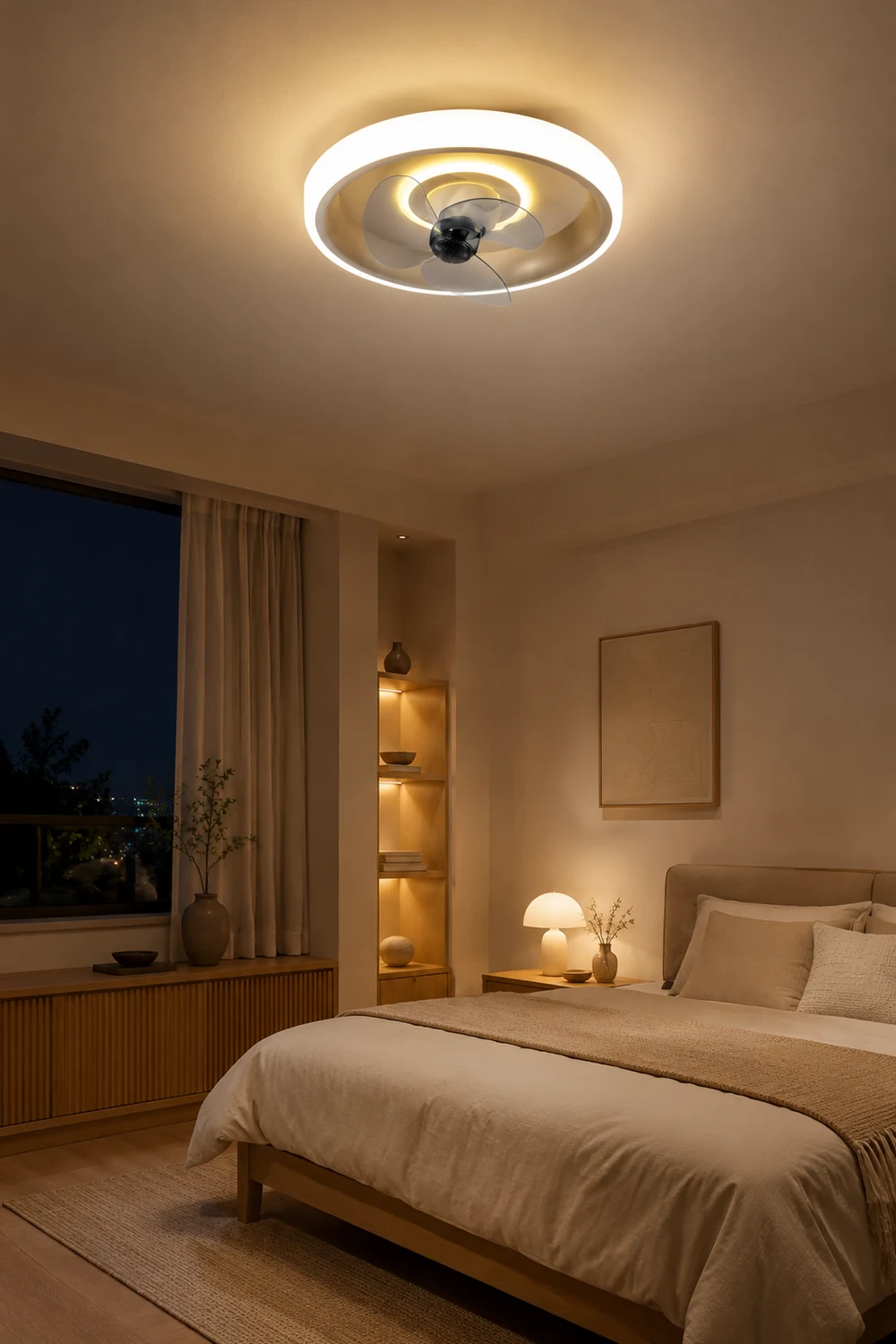 Quinn Deckenventilator mit Beleuchtung, 6 Farben, 2-flammig, ∅60CM - Lumpaz