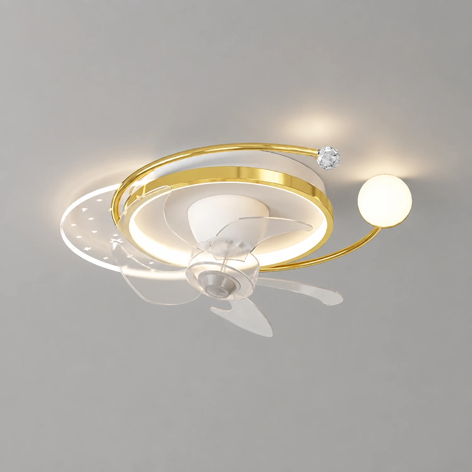 Madina Sternenklar Deckenventilator mit Beleuchtung, 4 Stile, ∅ 50CM/100CM - Lumpaz