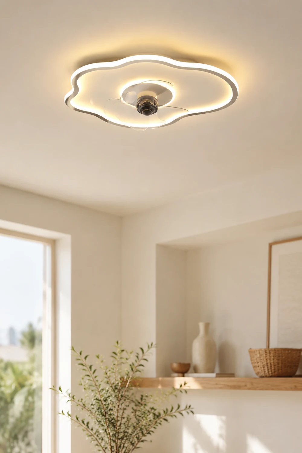 Quinn Deckenventilator mit Beleuchtung, 2 Farben, ∅41/51CM - Lumpaz