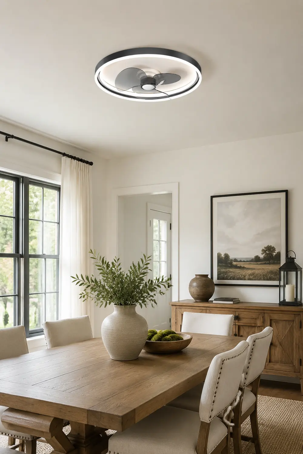 Edge Kirsten Deckenventilator mit Beleuchtung, 2 Farben, 2-flammig, ∅41CM/51CM - Lumpaz