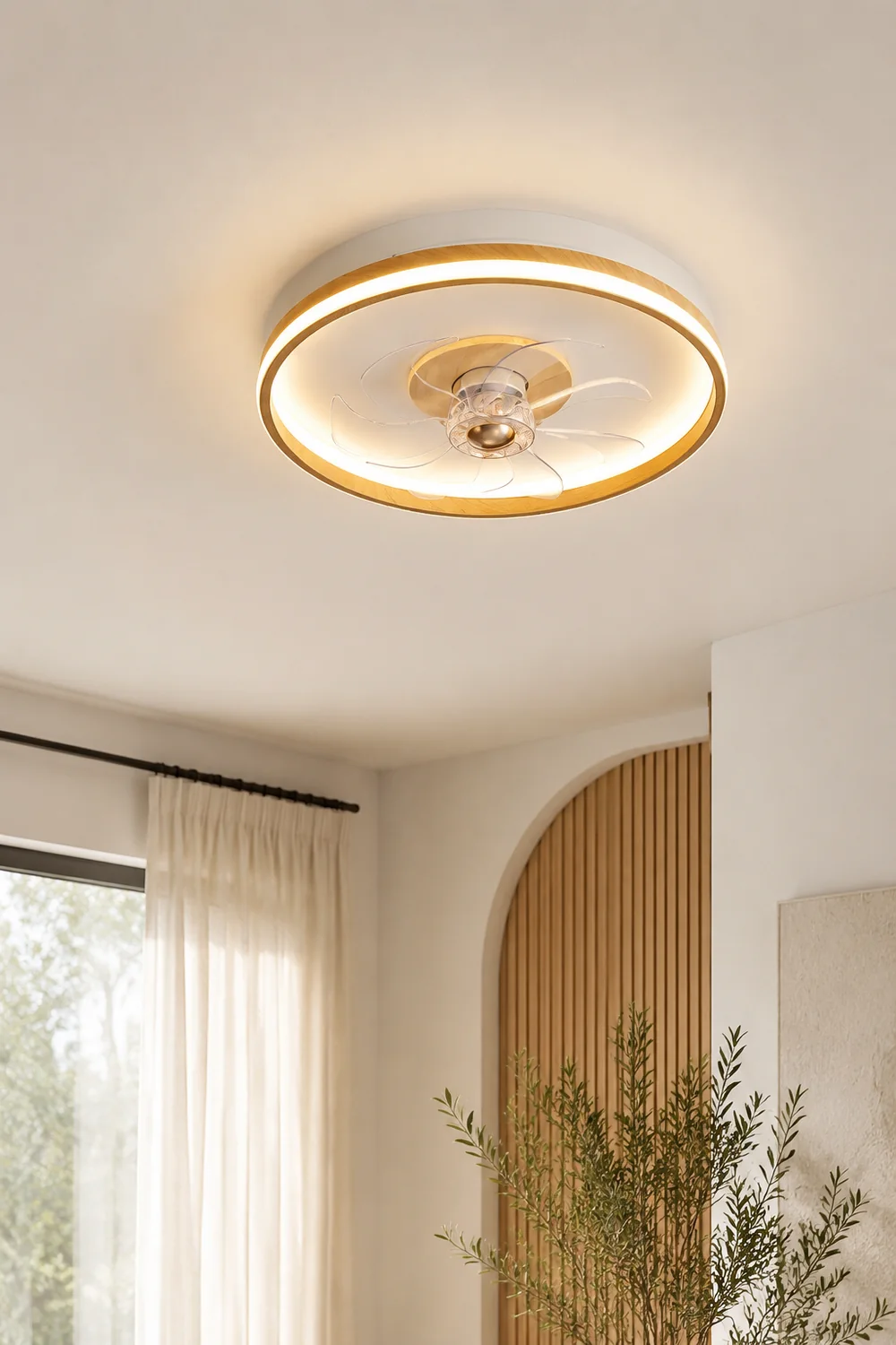 Ozawa Deckenventilator mit Beleuchtung Doppel-Licht, 2 Farben/Stile, ∅50CM - Lumpaz