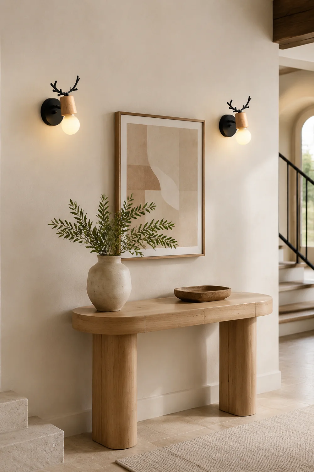 Ozawa Hirsche Spiegelfront Waschtisch-Wandleuchte, Metall & Holz, 2 Farben - Lumpaz