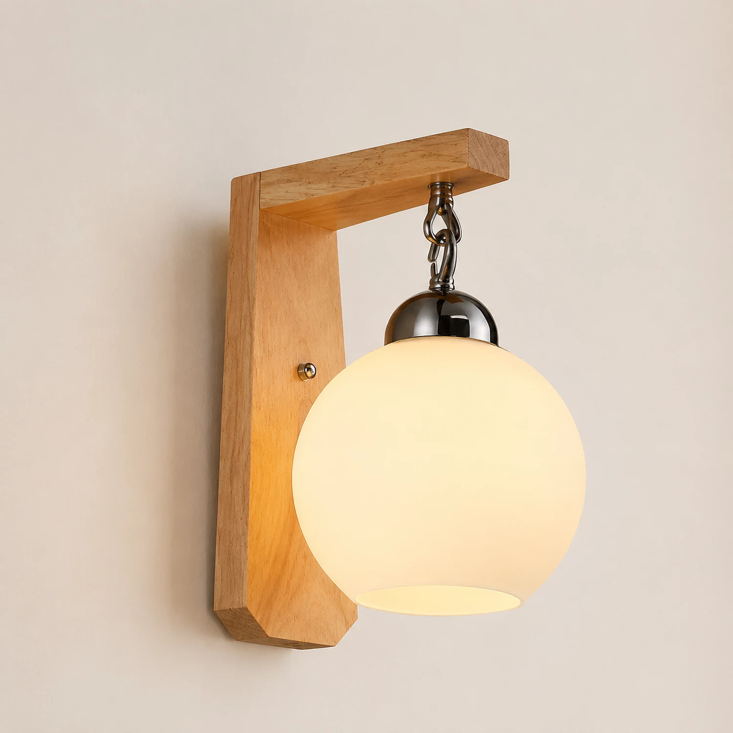Ozawa Waschtisch-Wandleuchte, Holz & Glas - Lumpaz