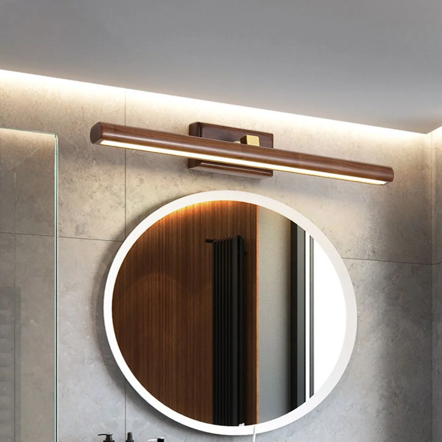 Ozawa Spiegelfront Wandleuchte Holz, 41/60/90CM Lang - Lumpaz