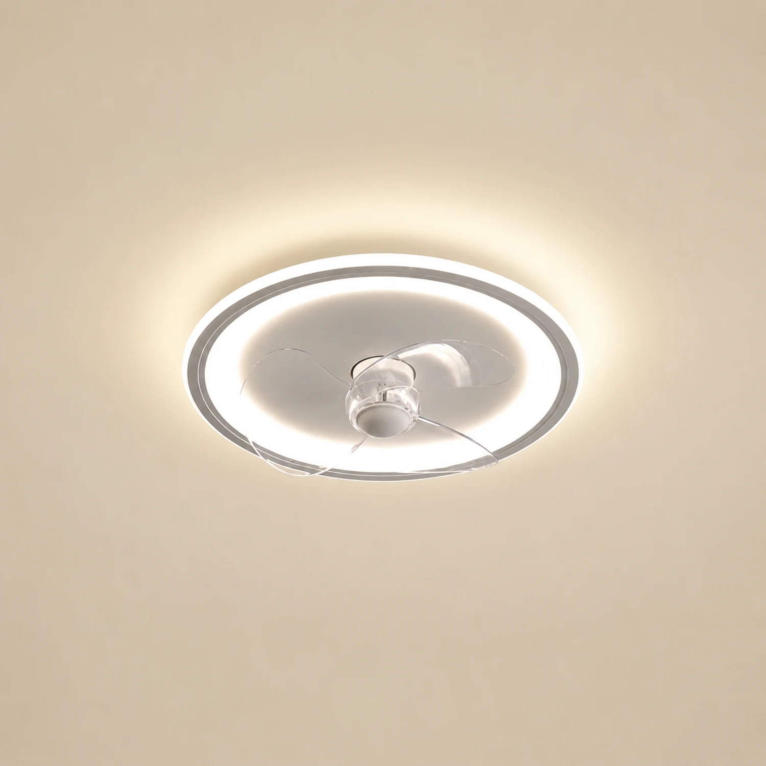 Edge Deckenventilator mit Beleuchtung Ring Weiß, ∅40/50CM - Lumpaz