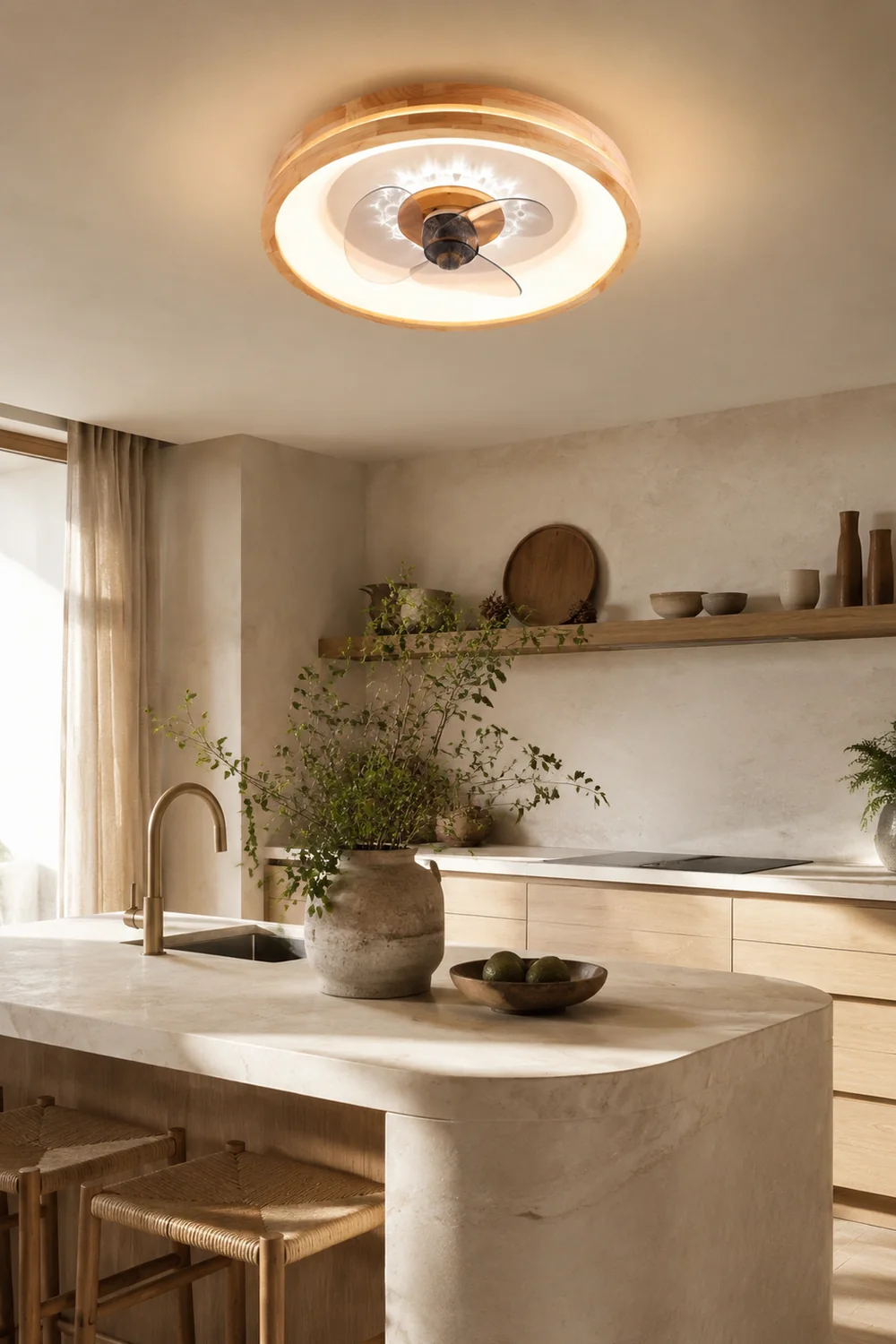 Ozawa Deckenventilator mit Beleuchtung Doppel-Licht, 4 Stile, ∅50CM - Lumpaz