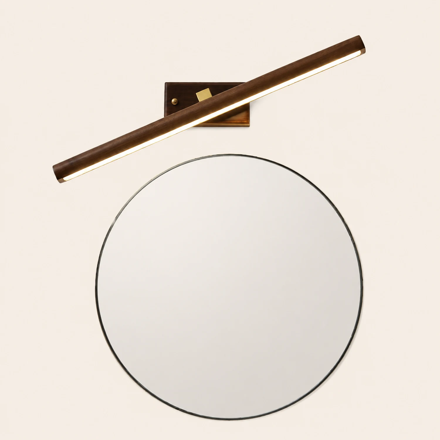 Ozawa Spiegelfront Wandleuchte Holz, 41/60/90CM Lang - Lumpaz